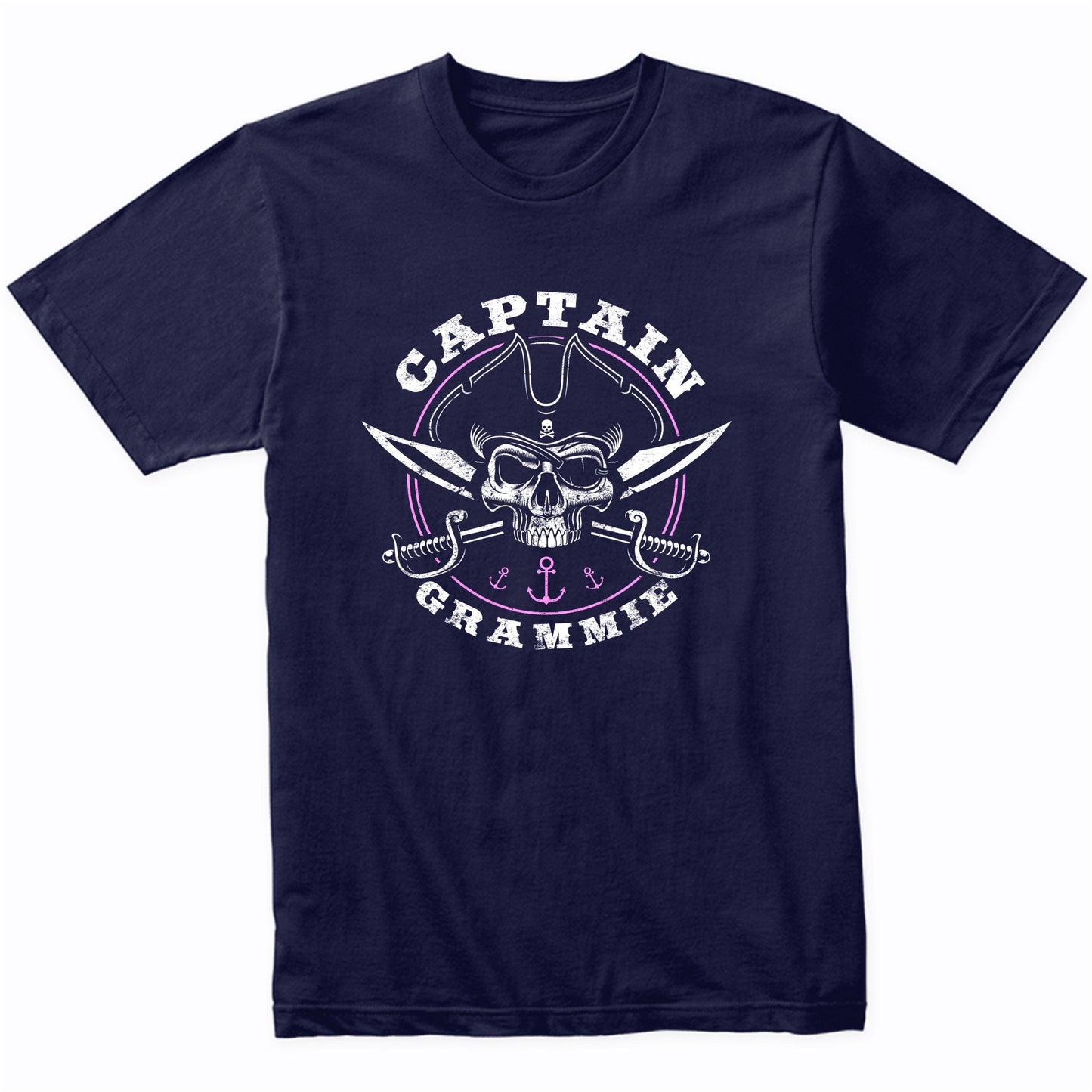 Captain Grammie Pirate Skull Funny Grandma Grandparents Day T-Shirt
