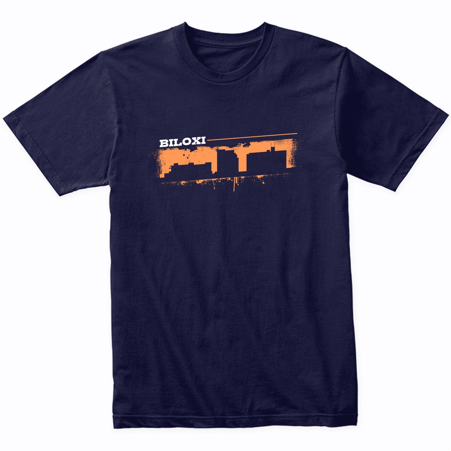 Biloxi Mississippi Skyline Retro Grafitti Style T-Shirt