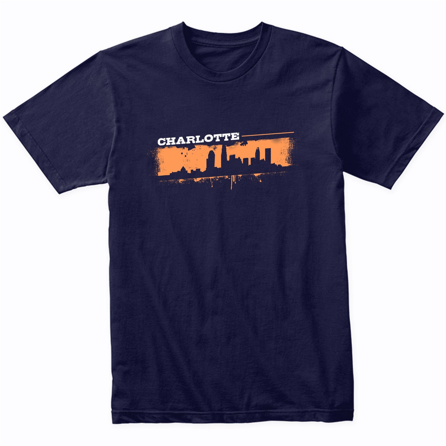 Charlotte North Carolina Skyline Retro Grafitti Style T-Shirt