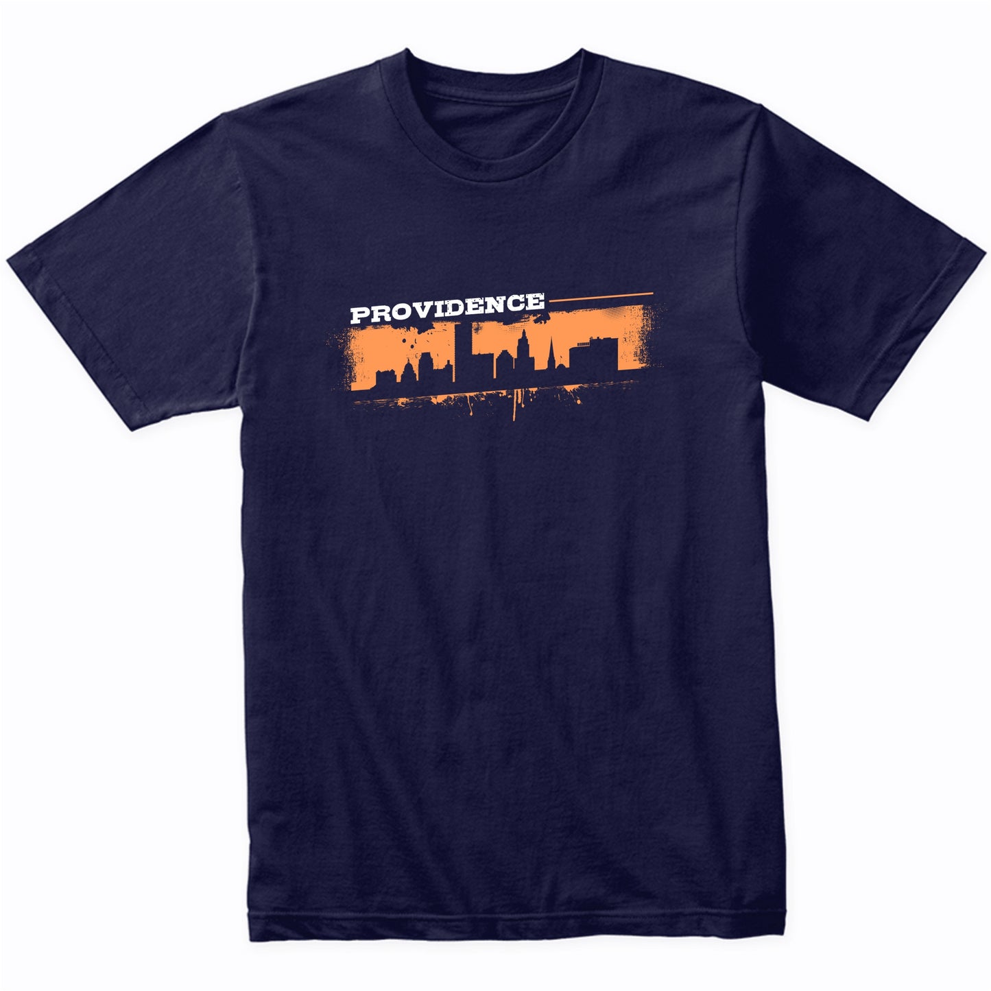 Providence Rhode Island Skyline Retro Grafitti Style T-Shirt