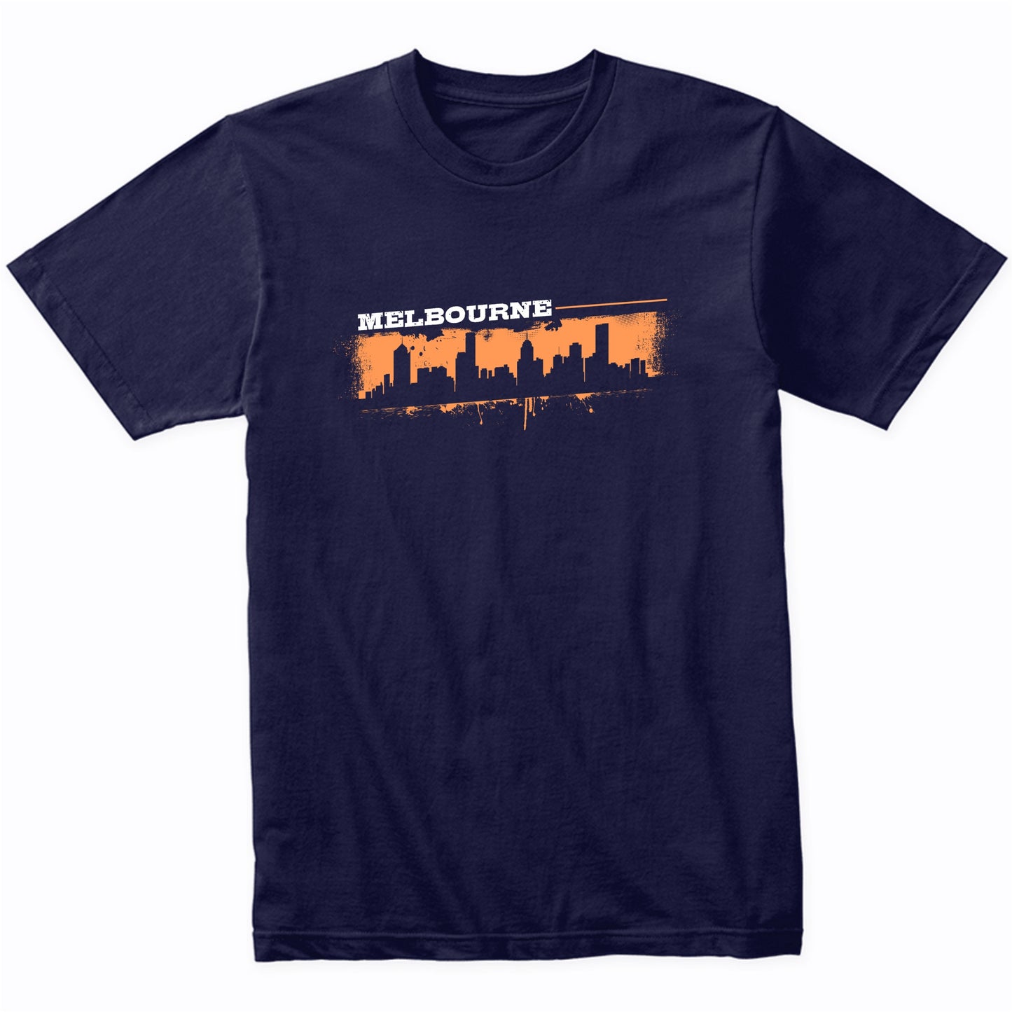 Melbourne Australia Skyline Retro Grafitti Style T-Shirt
