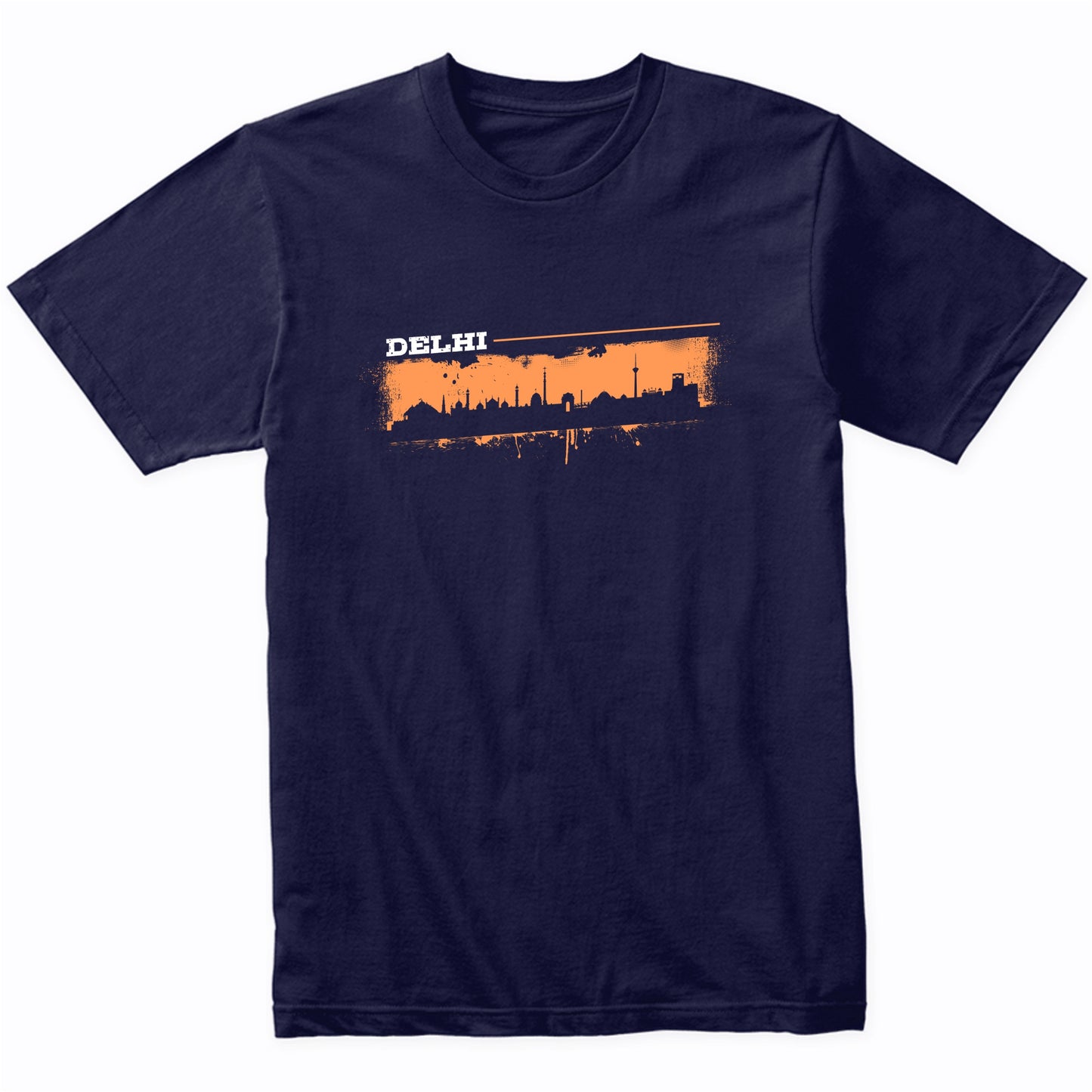 Delhi India Skyline Retro Grafitti Style T-Shirt