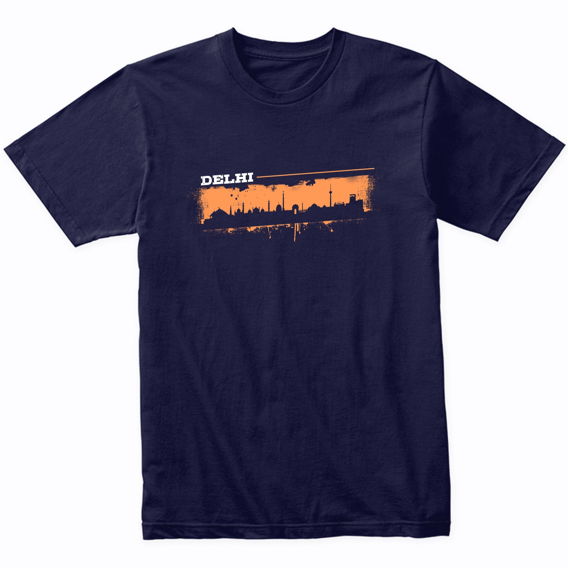 Delhi India Skyline Retro Grafitti Style T-Shirt