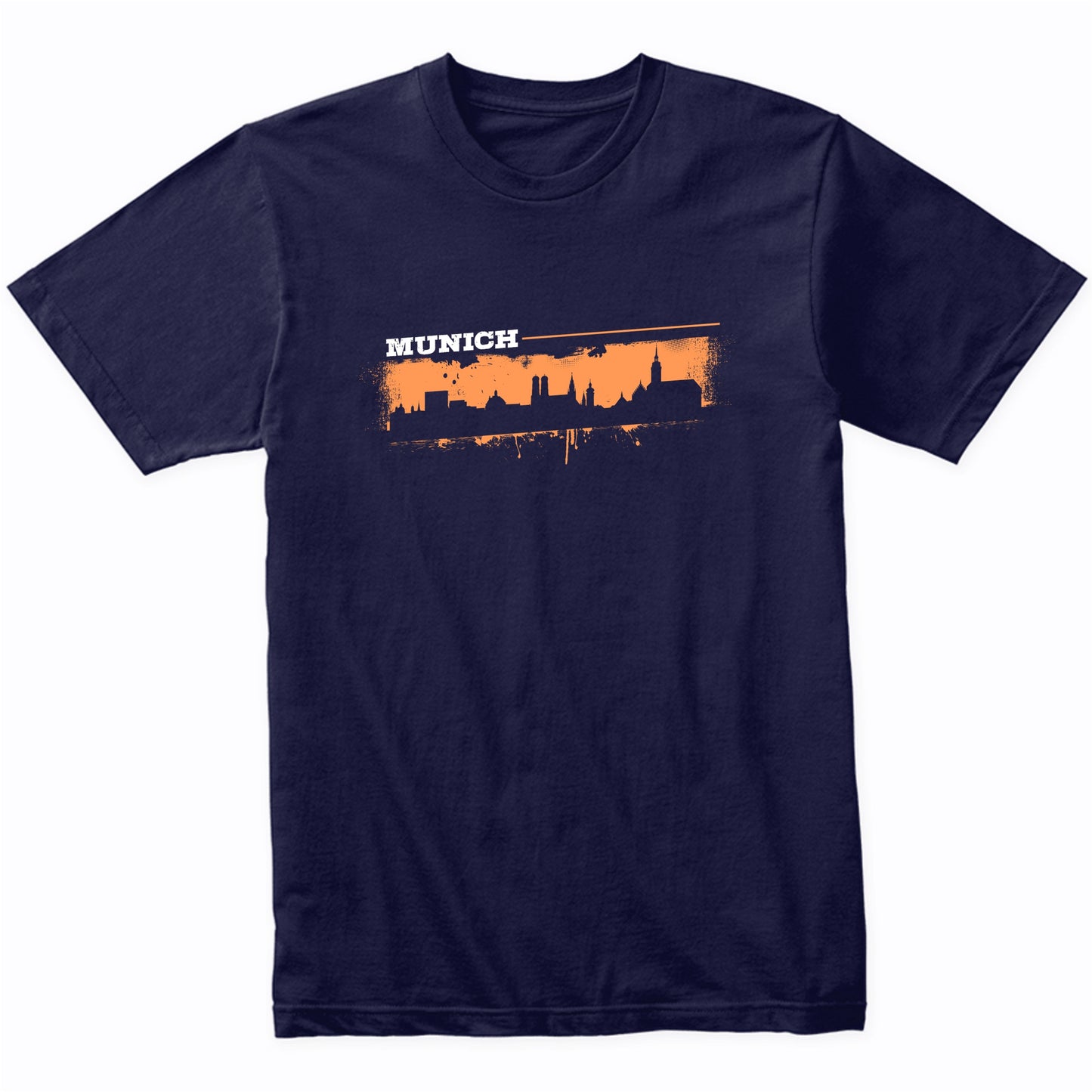 Munich Germany Skyline Retro Grafitti Style T-Shirt