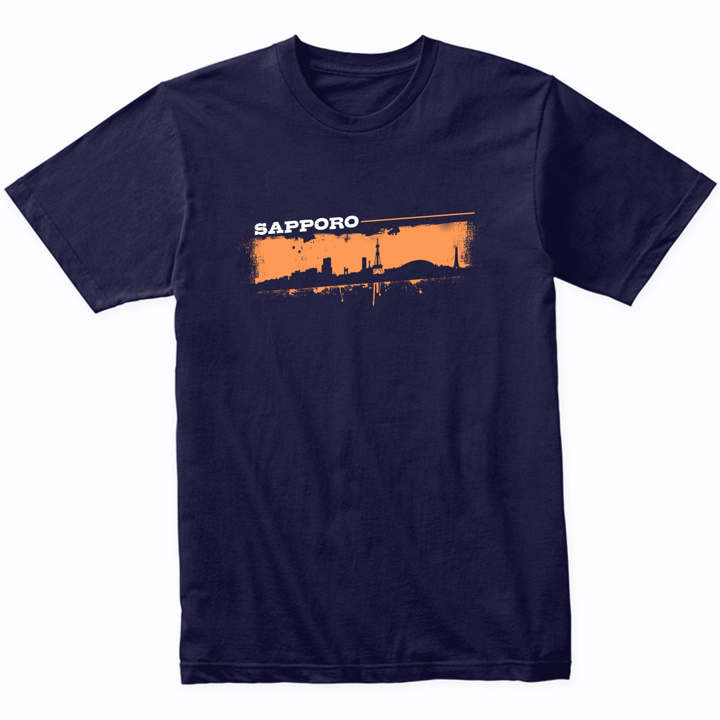 Sapporo Japan Skyline Retro Grafitti Style T-Shirt