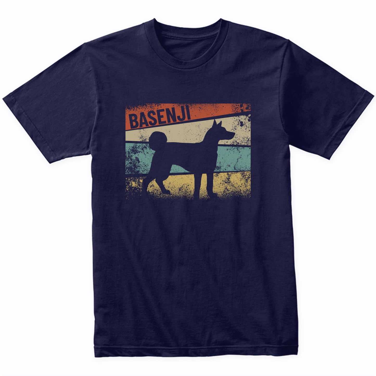 Retro Basenji Dog Breed Silhouette Basenji T-Shirt