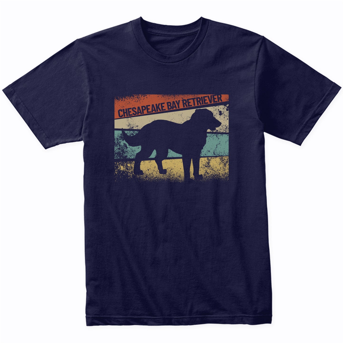 Retro Chesapeake Bay Retriever Dog Breed Silhouette Chessie T-Shirt