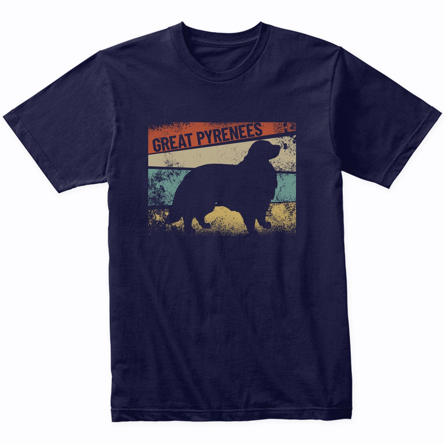 Retro Great Pyrenees Dog Breed Silhouette Great Pyrenees T-Shirt