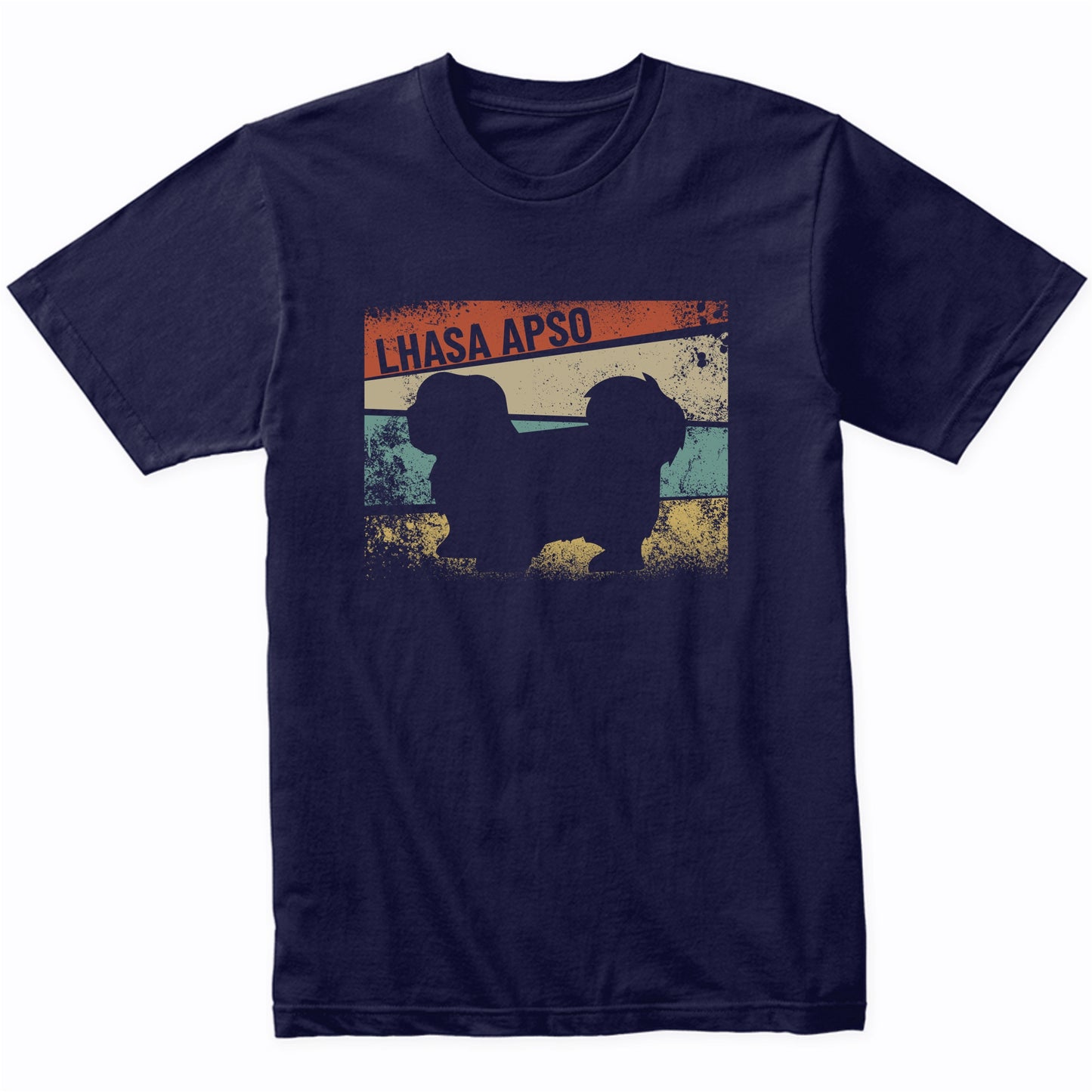 Retro Lhasa Apso Dog Breed Silhouette Lhasa Apso T-Shirt