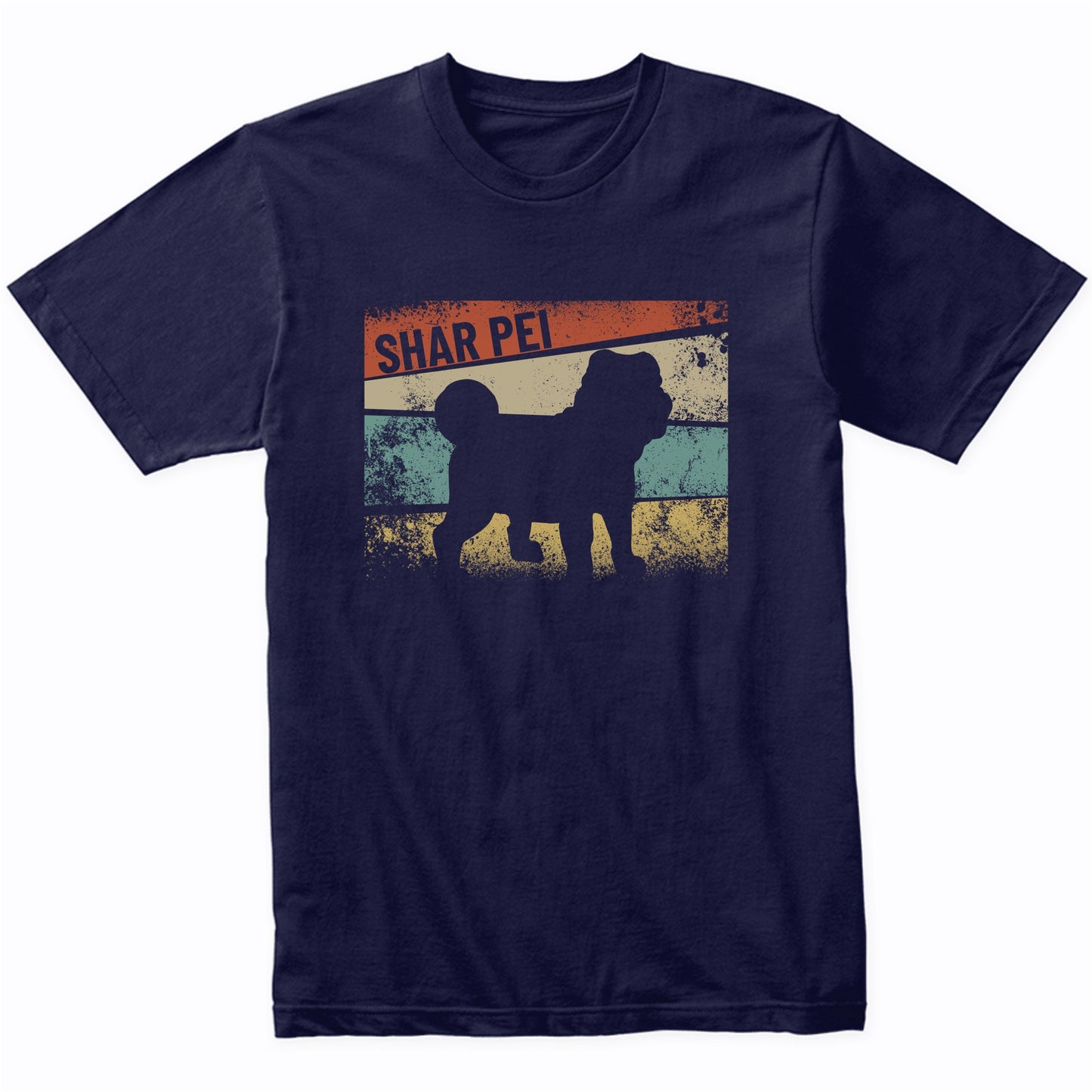 Retro Shar Pei Dog Breed Silhouette Shar Pei T-Shirt