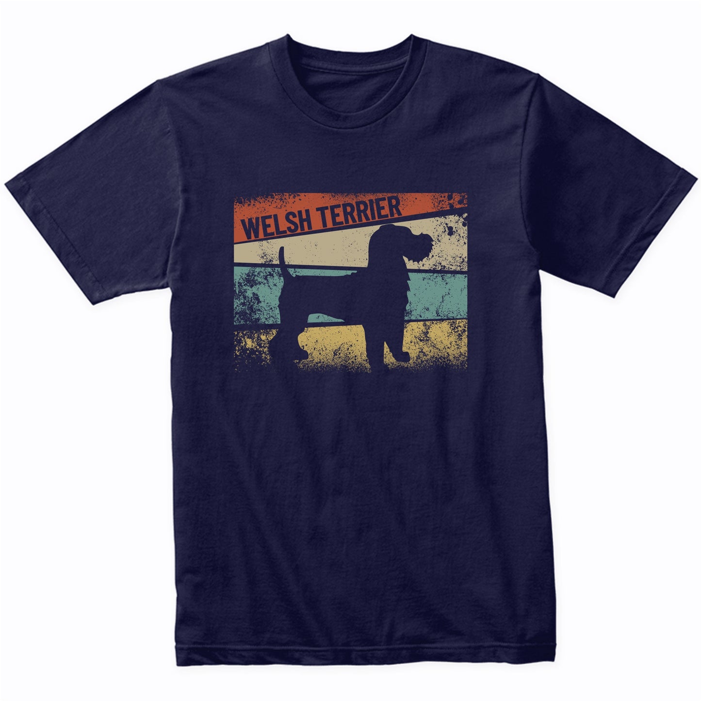 Retro Welsh Terrier Dog Breed Silhouette Welsh Terrier T-Shirt