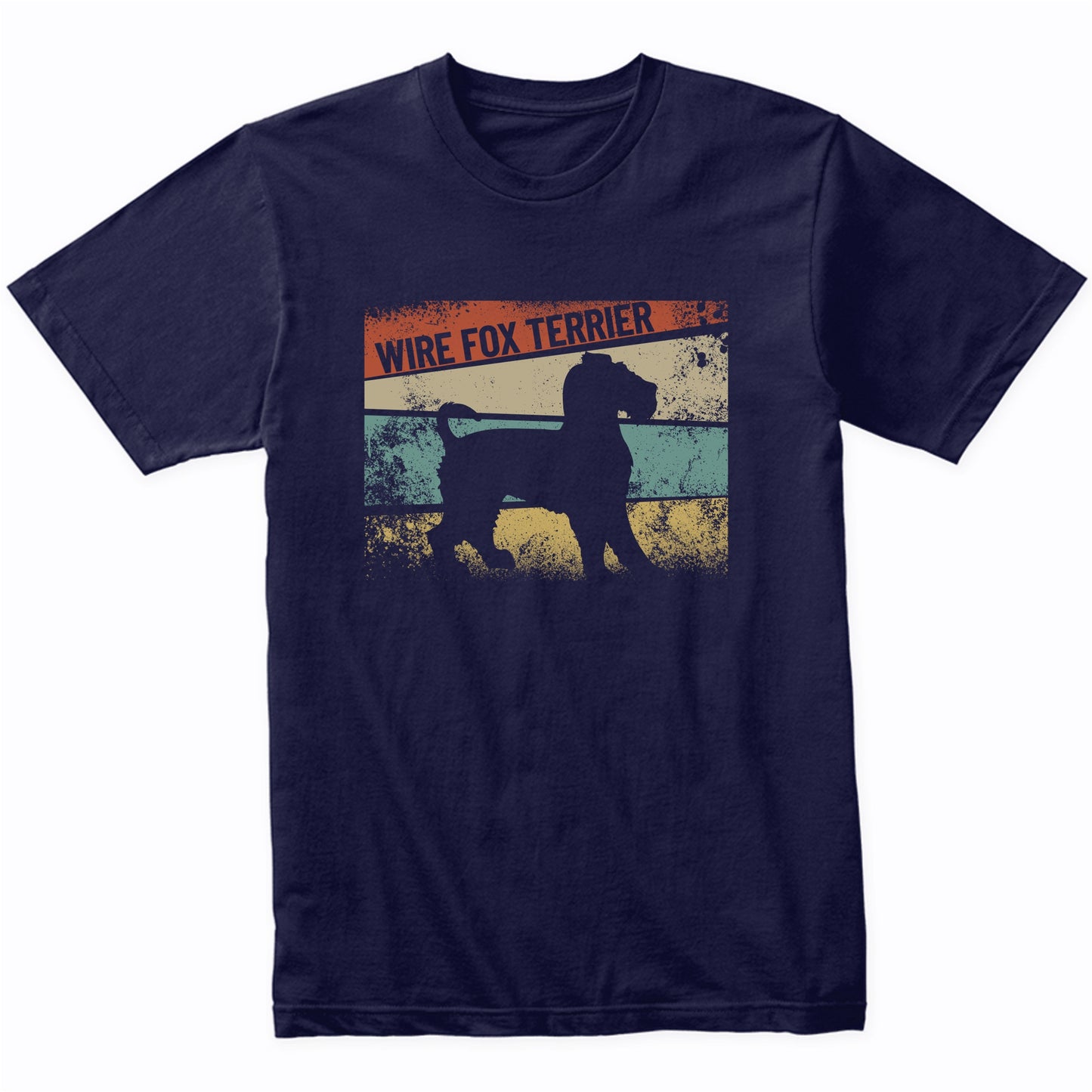 Retro Wire Fox Terrier Dog Breed Silhouette Wire Fox Terrier T-Shirt
