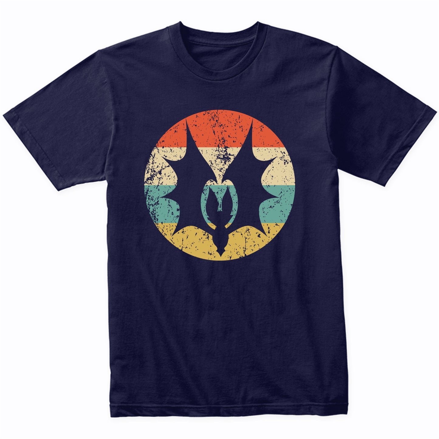 Retro Spooky Scary Bat Wings Silhouette Creepy Halloween T-Shirt