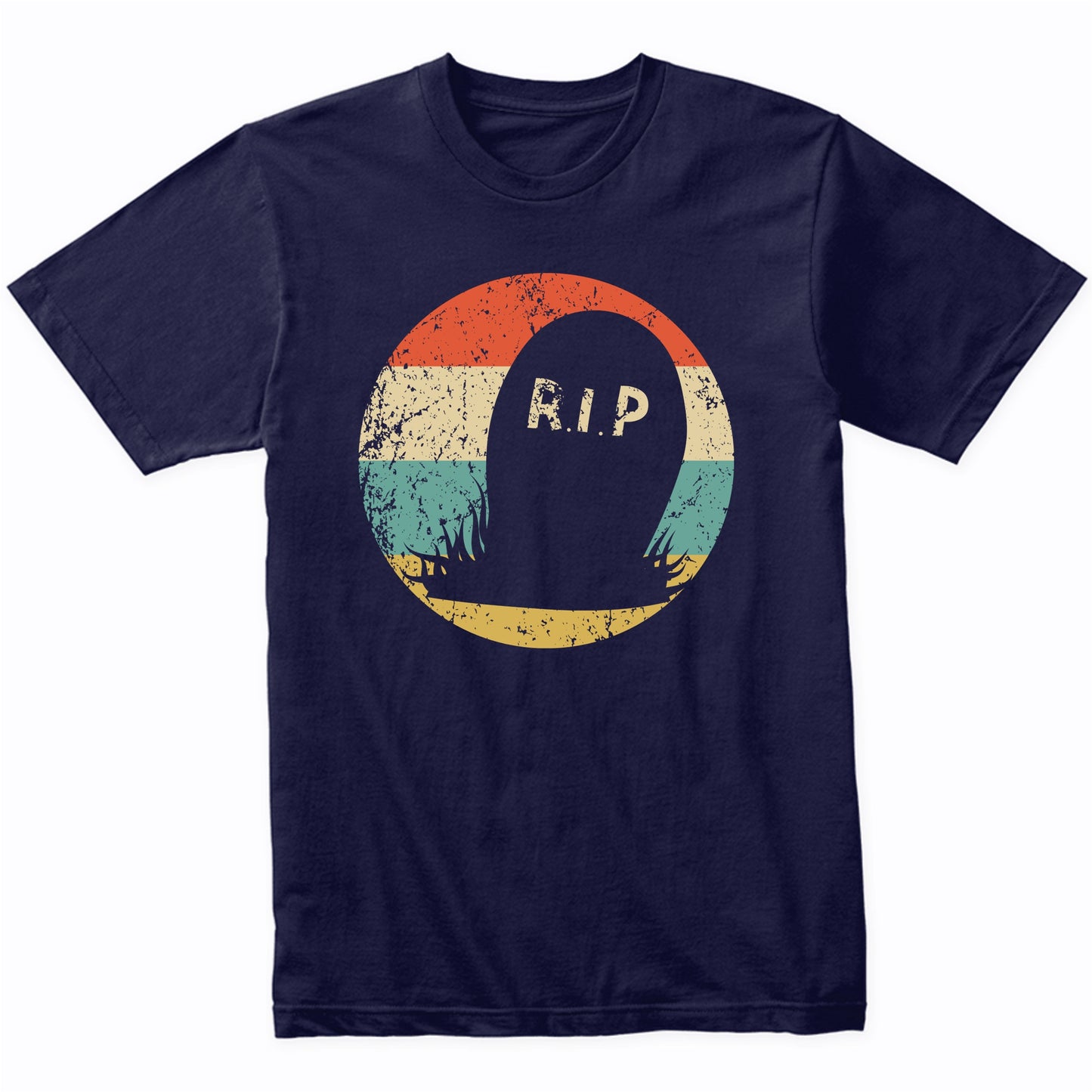 Retro Scary Creepy Grave Silhouette Spooky Halloween T-Shirt