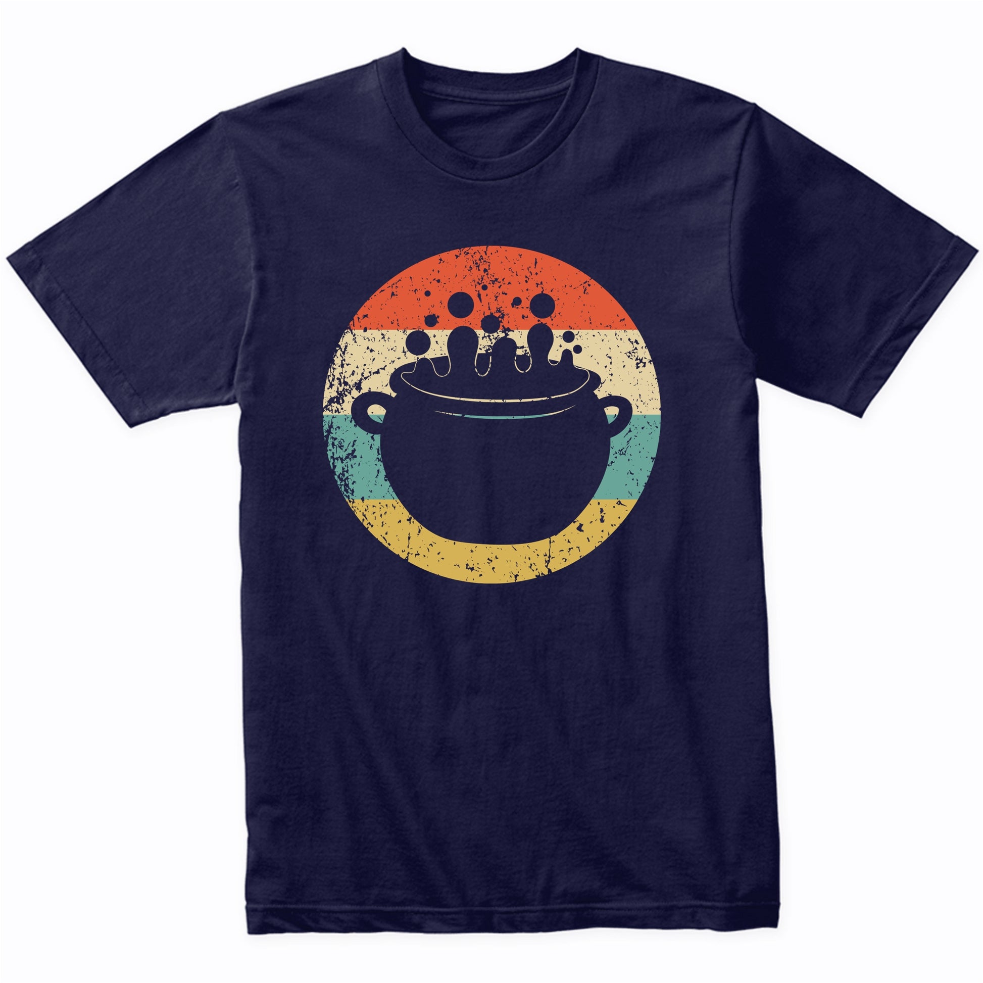 Retro Spooky Scary Witches Cauldron Silhouette Halloween T-Shirt