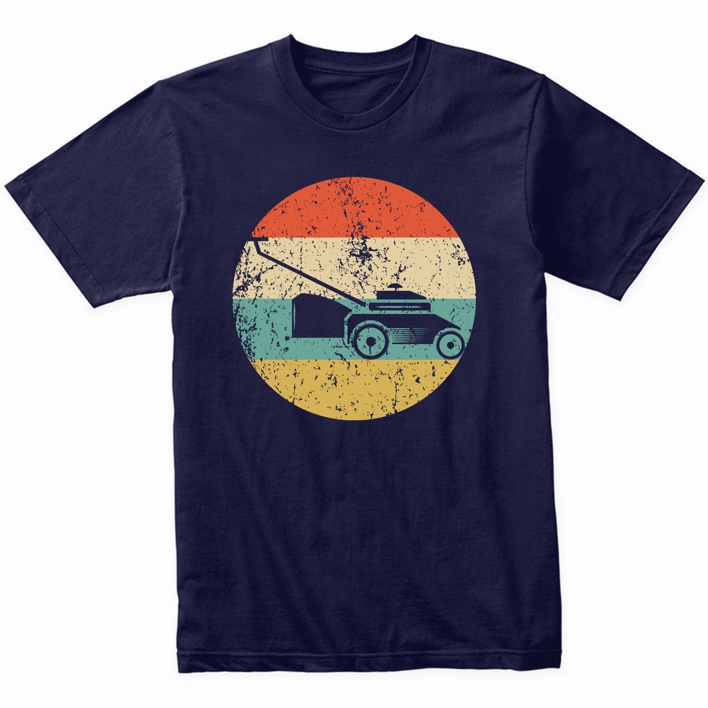 Push Lawn Mower Silhouette Retro Lawnmowing Landscaper T-Shirt