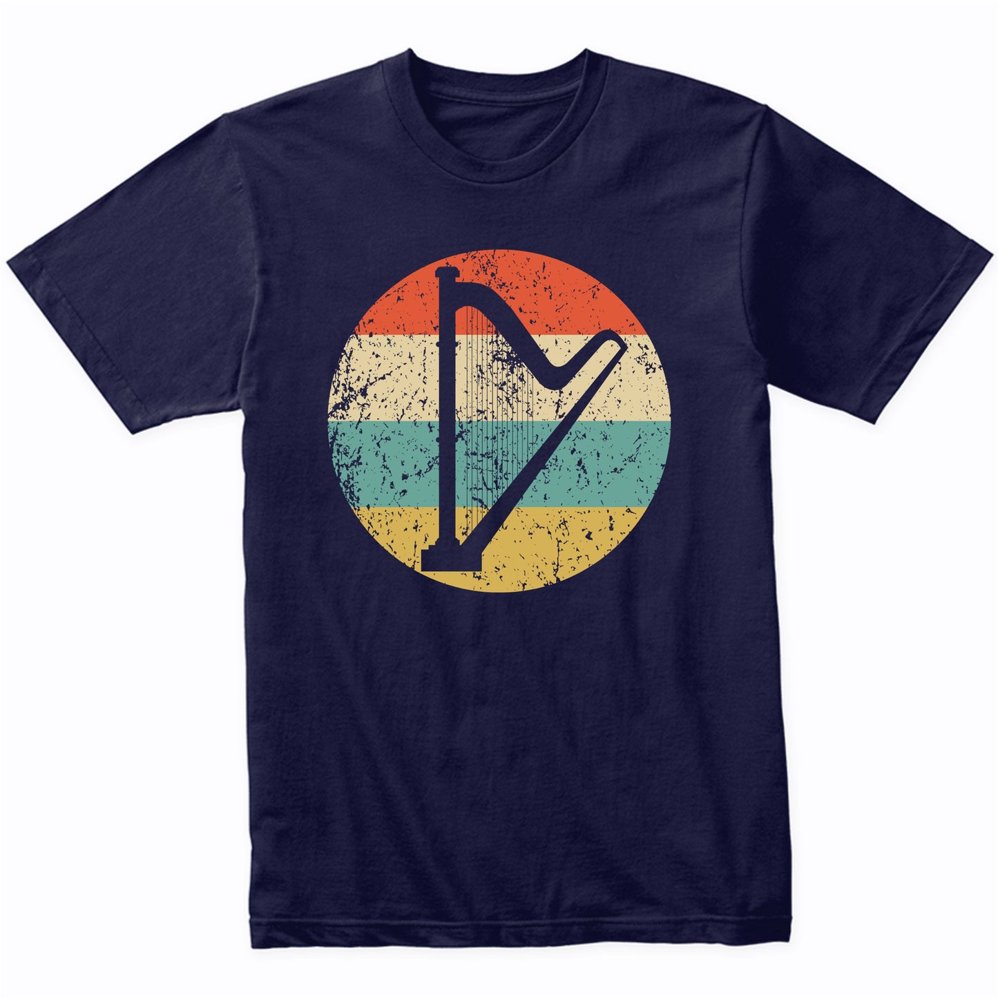 Harp Silhouette Retro Music Musician Musical Instrument T-Shirt