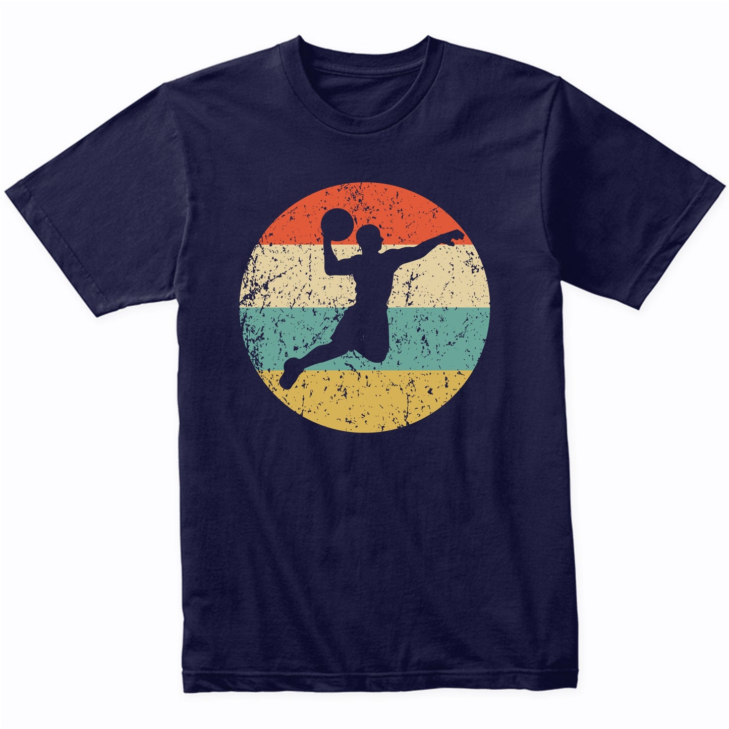 Basketball Player Dunk Silhouette Retro Sports T-Shirt