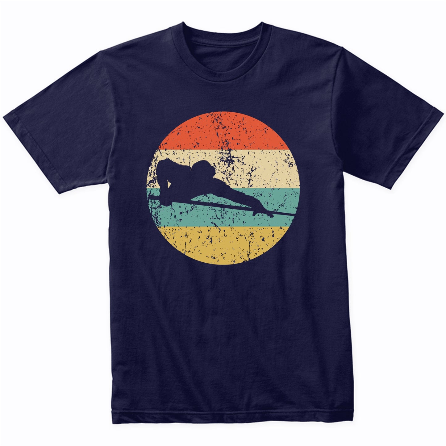 Pool Player Billiards Player Silhouette Retro Sports T-Shirt
