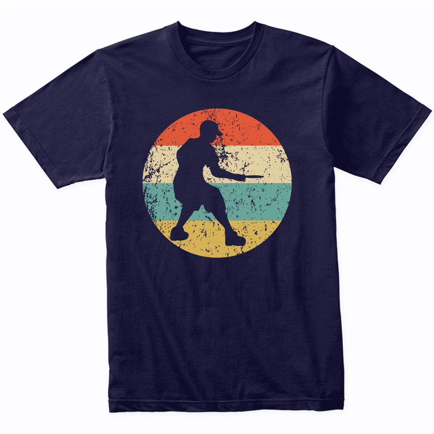 Disc Golf Player Silhouette Retro Sports T-Shirt