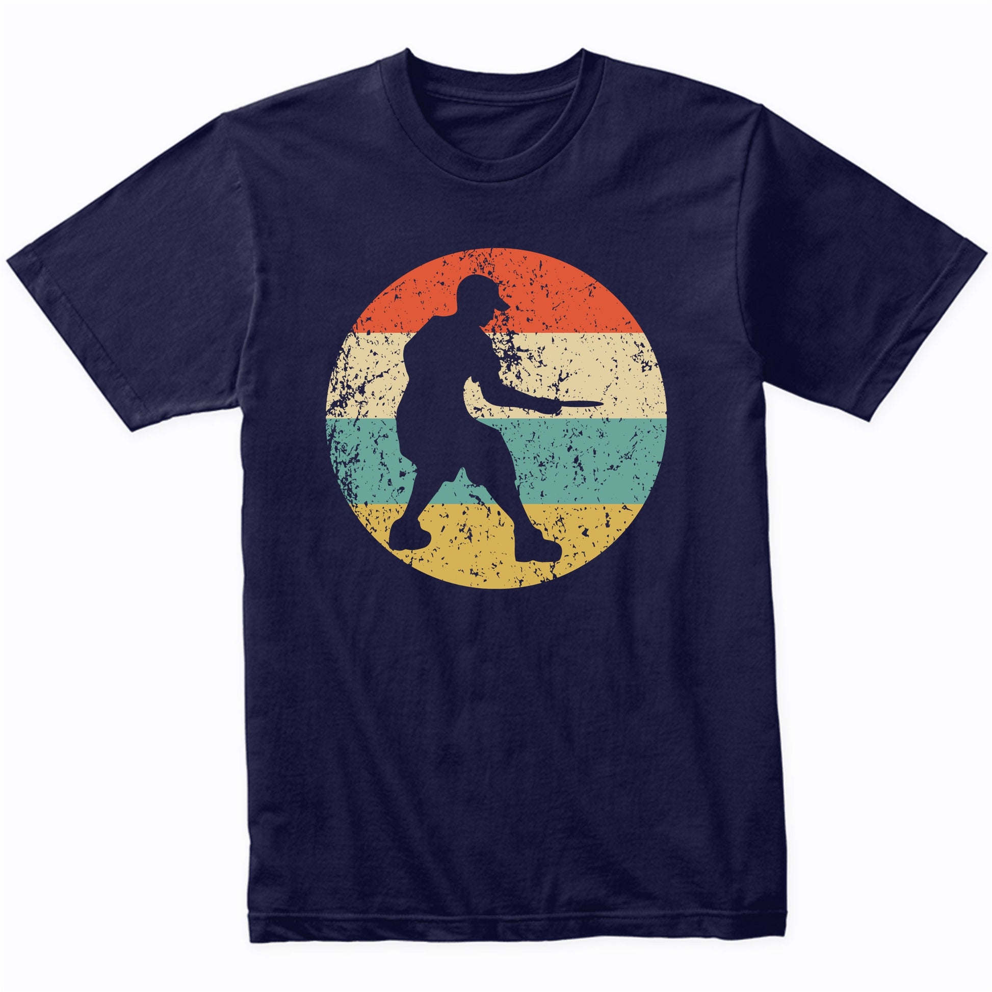 Disc Golf Player Silhouette Retro Sports T-Shirt