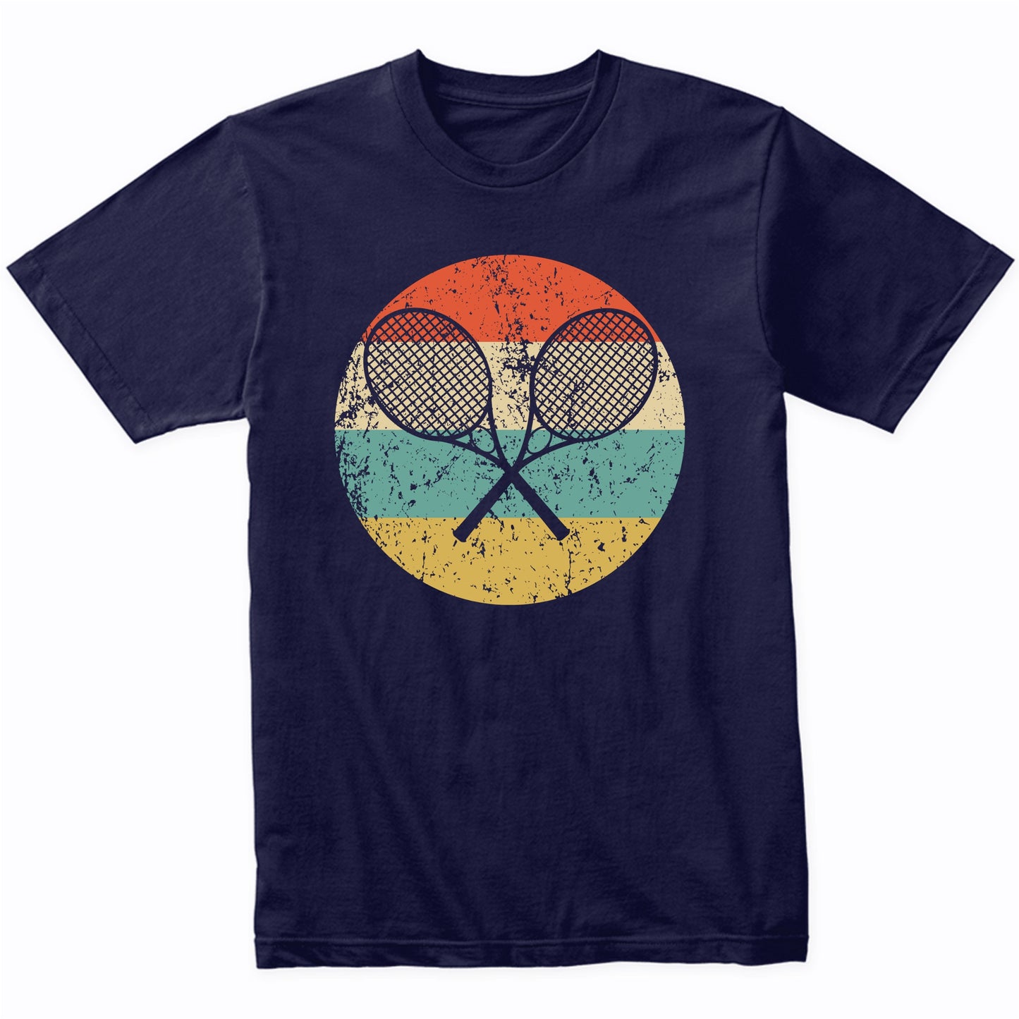 Tennis Rackets Silhouette Retro Sports T-Shirt