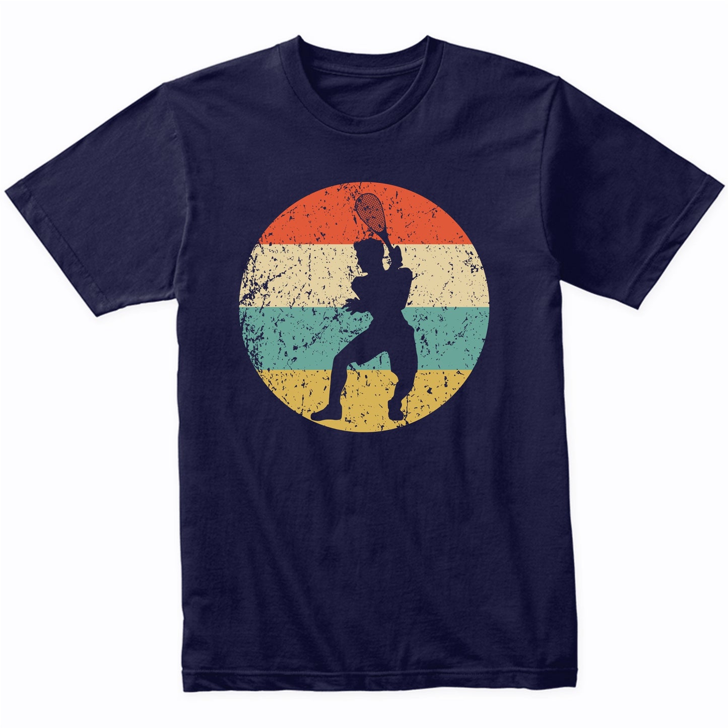 Racquetball Player Silhouette Retro Sports T-Shirt