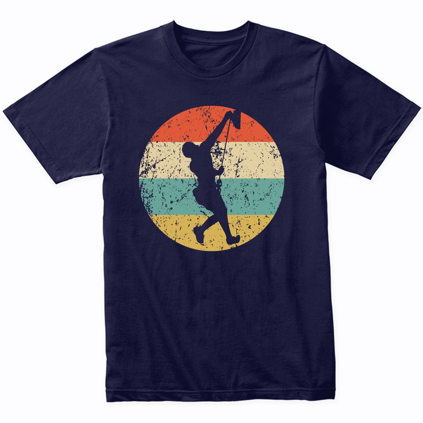 Rock Climber Silhouette Retro Rock Climbing T-Shirt