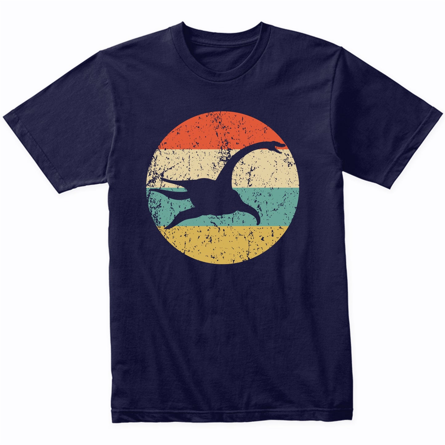 Plesiosaur Silhouette Retro Dinosaur T-Shirt