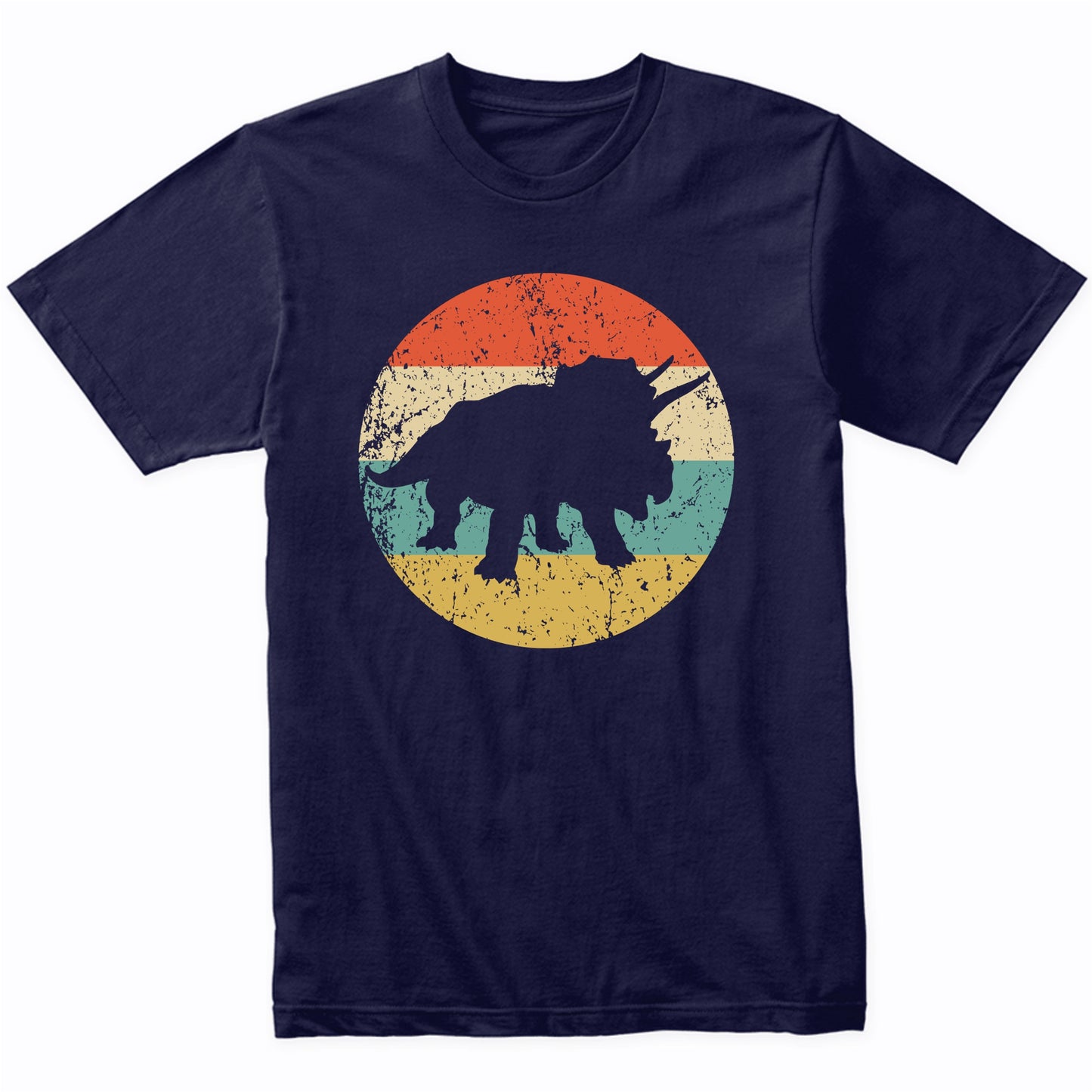 Triceratops Silhouette Retro Dinosaur T-Shirt
