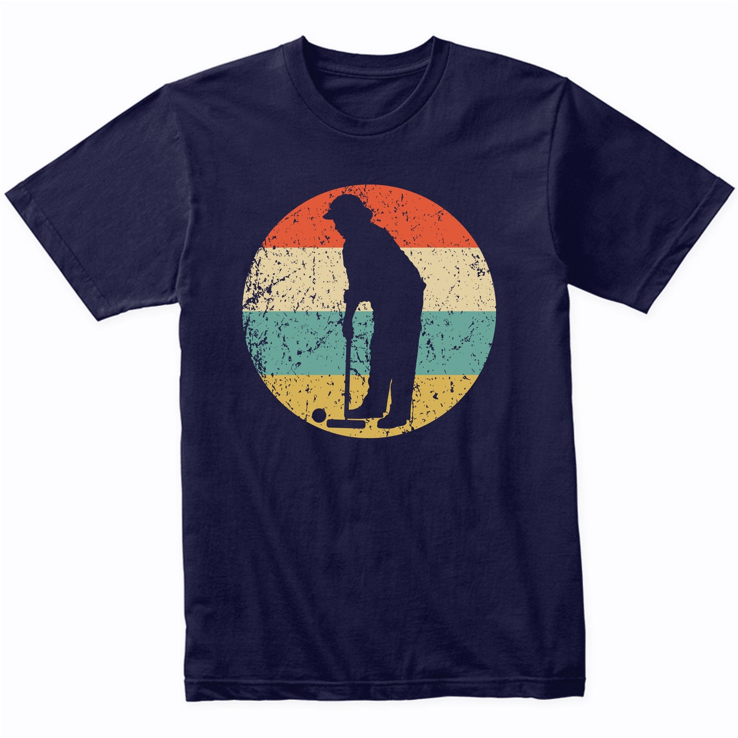 Croquet Player Silhouette Retro Croquet T-Shirt
