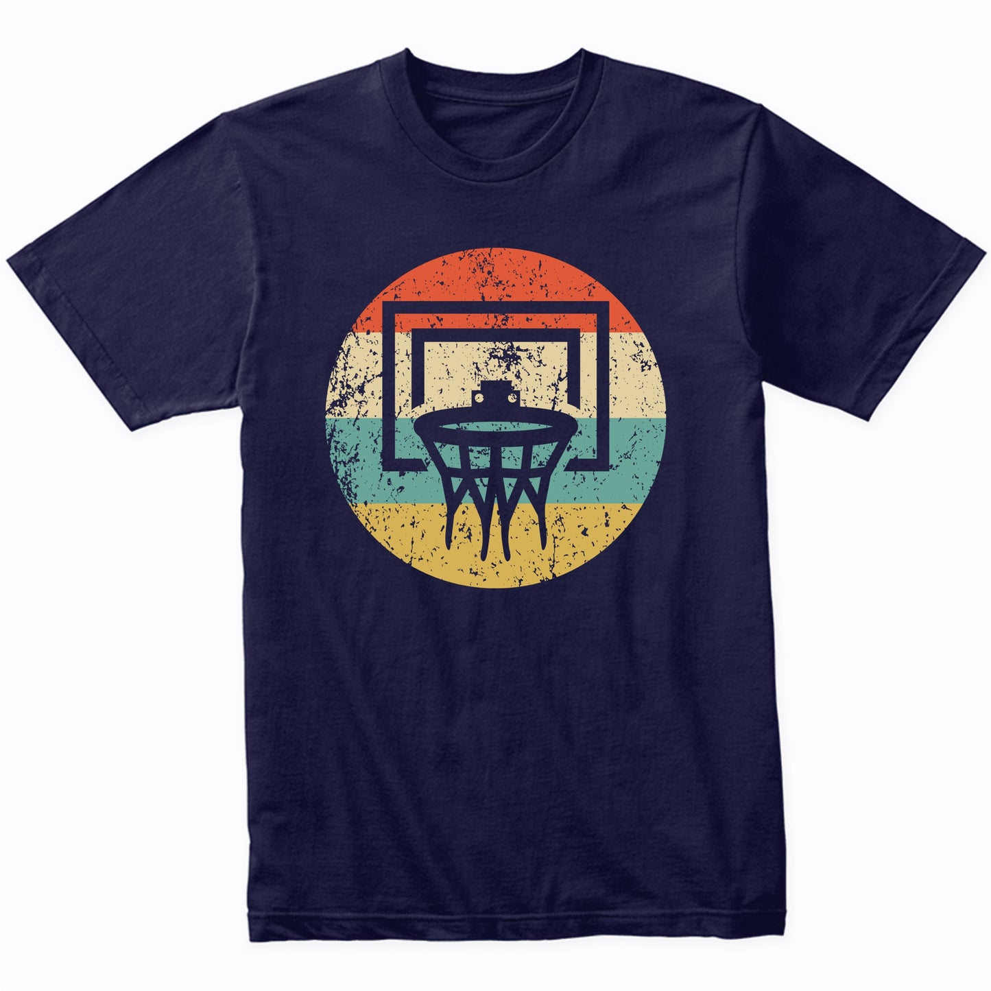 Basketball Hoop Net Icon Retro Basketball T-Shirt