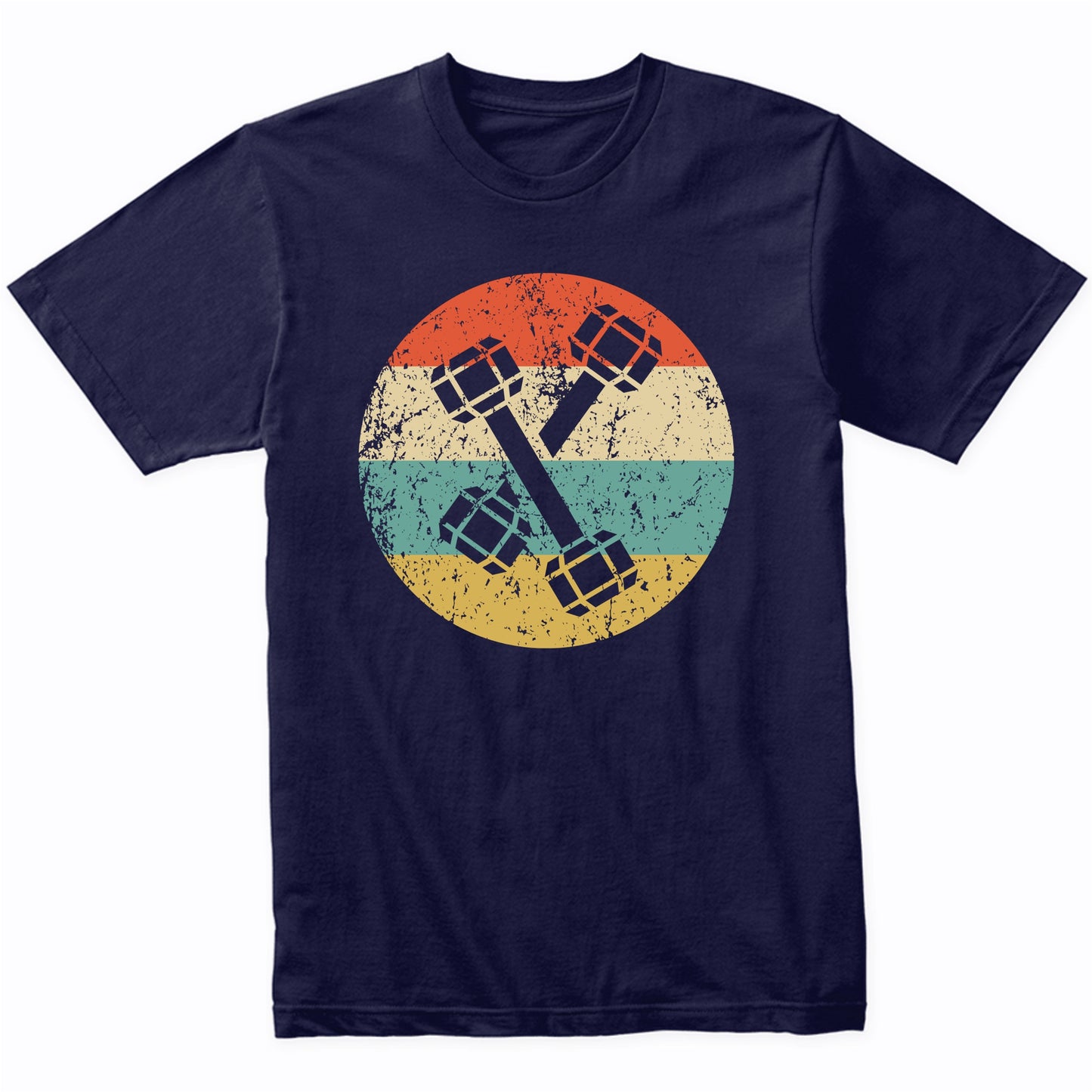 Dumbbell Weights Icon Retro Fitness Weightlifting T-Shirt