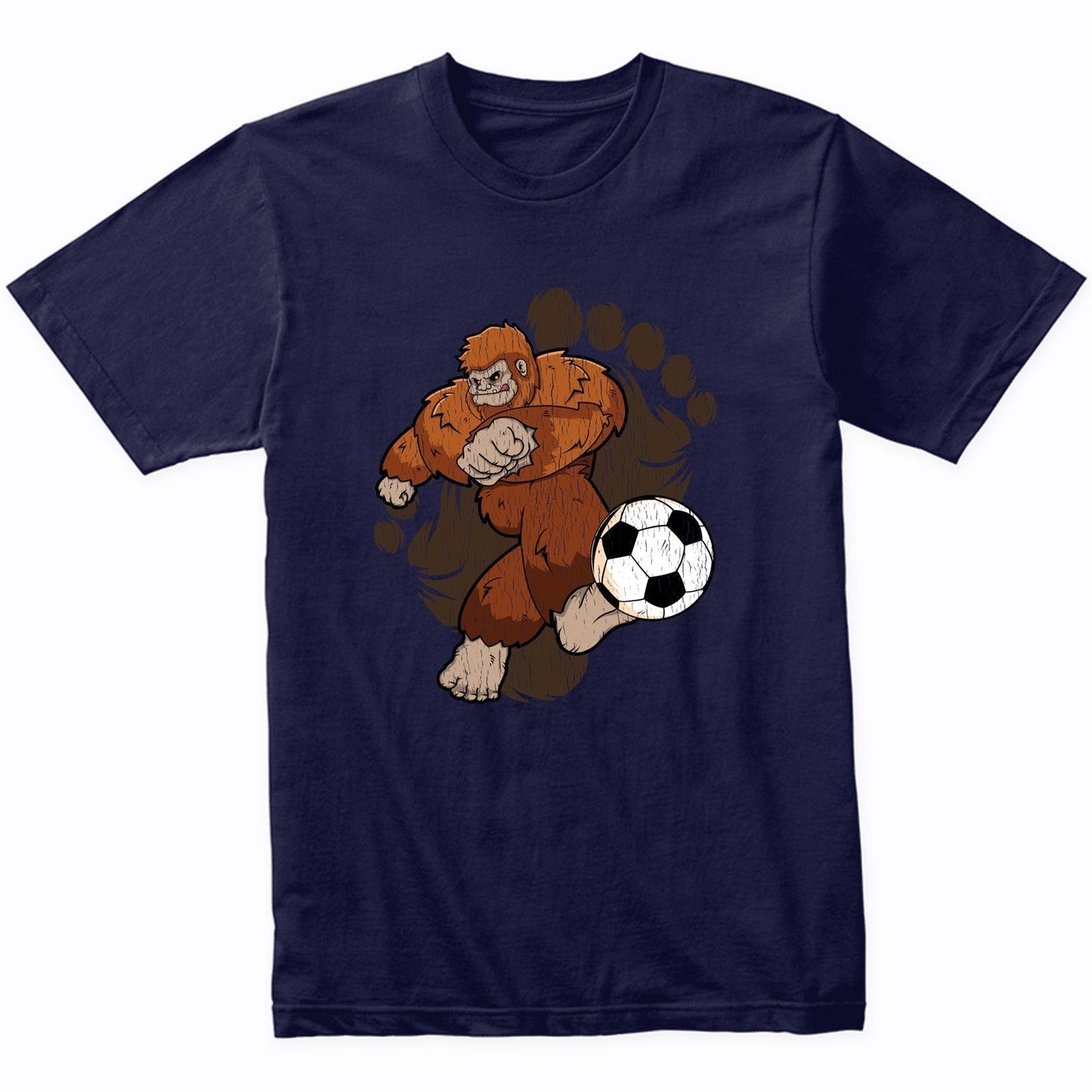 Bigfoot Soccer Shirt - Sasquatch Kicking Soccer Ball T-Shirt