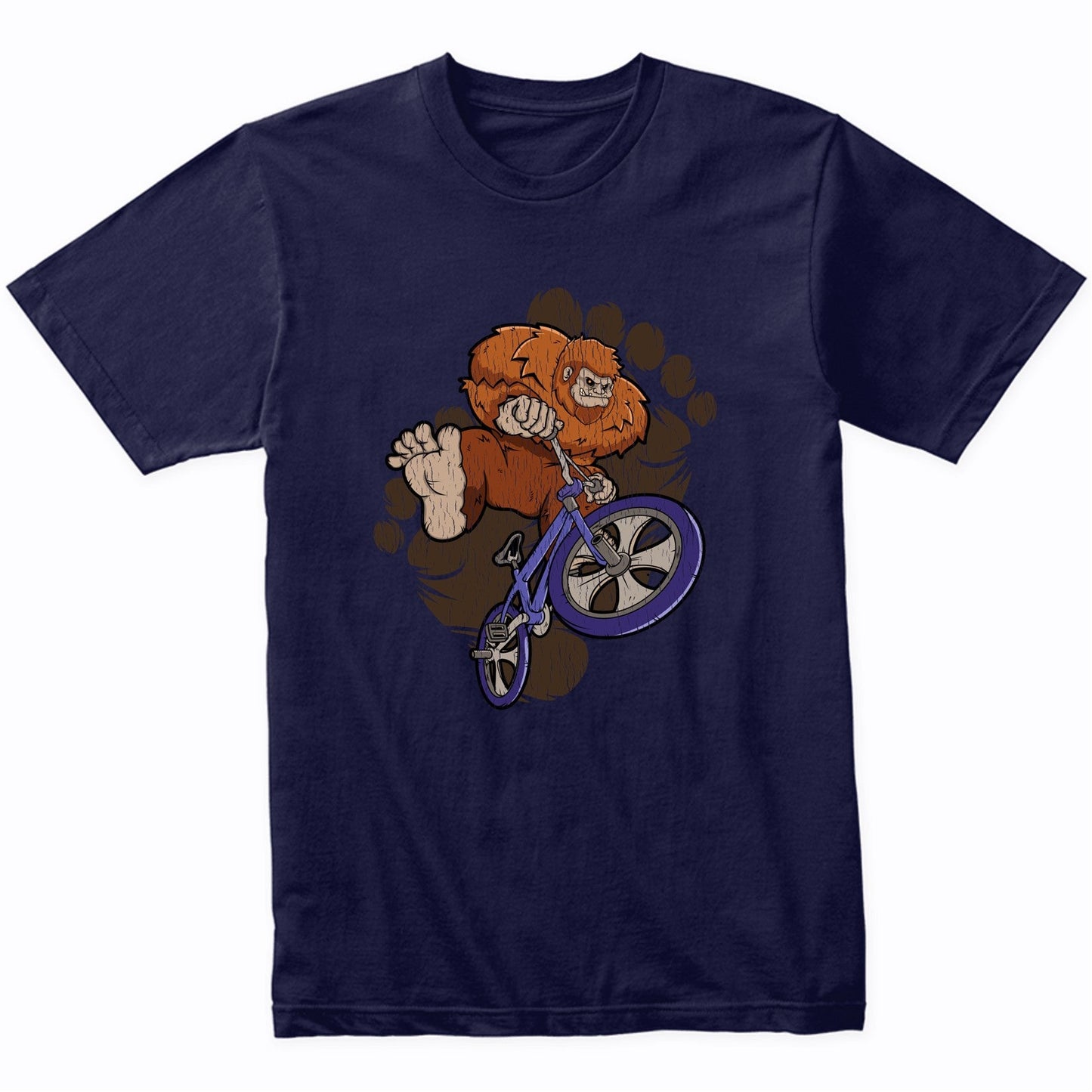 Bigfoot BMX Shirt - Sasquatch on BMX Bike T-Shirt