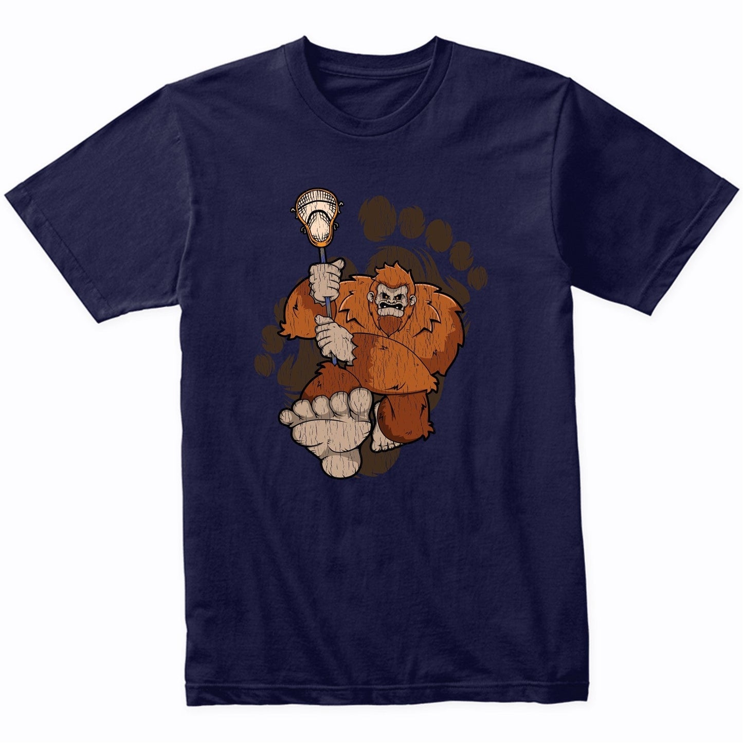 Bigfoot Lacrosse Shirt - Sasquatch Playing Lacrosse T-Shirt