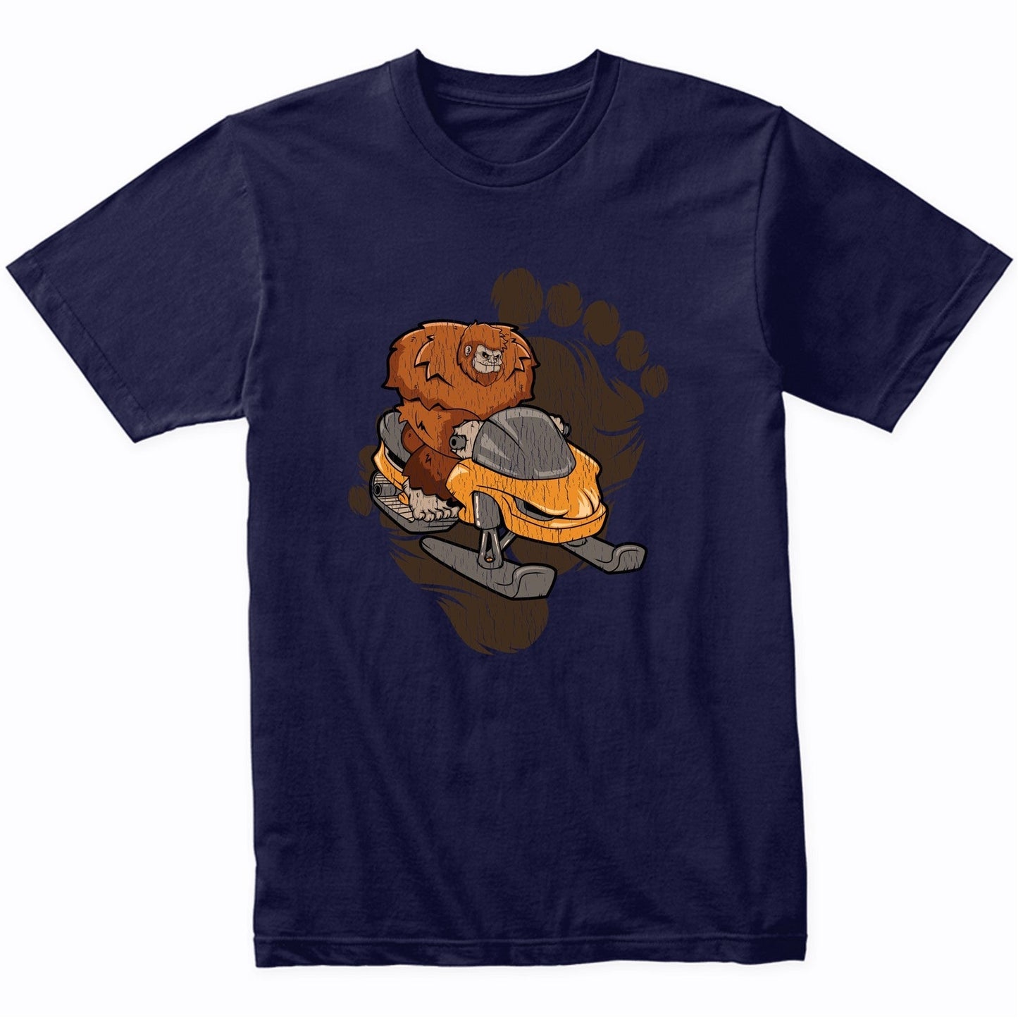 Bigfoot Snowmobiling Shirt - Sasquatch Riding Snowmobile T-Shirt
