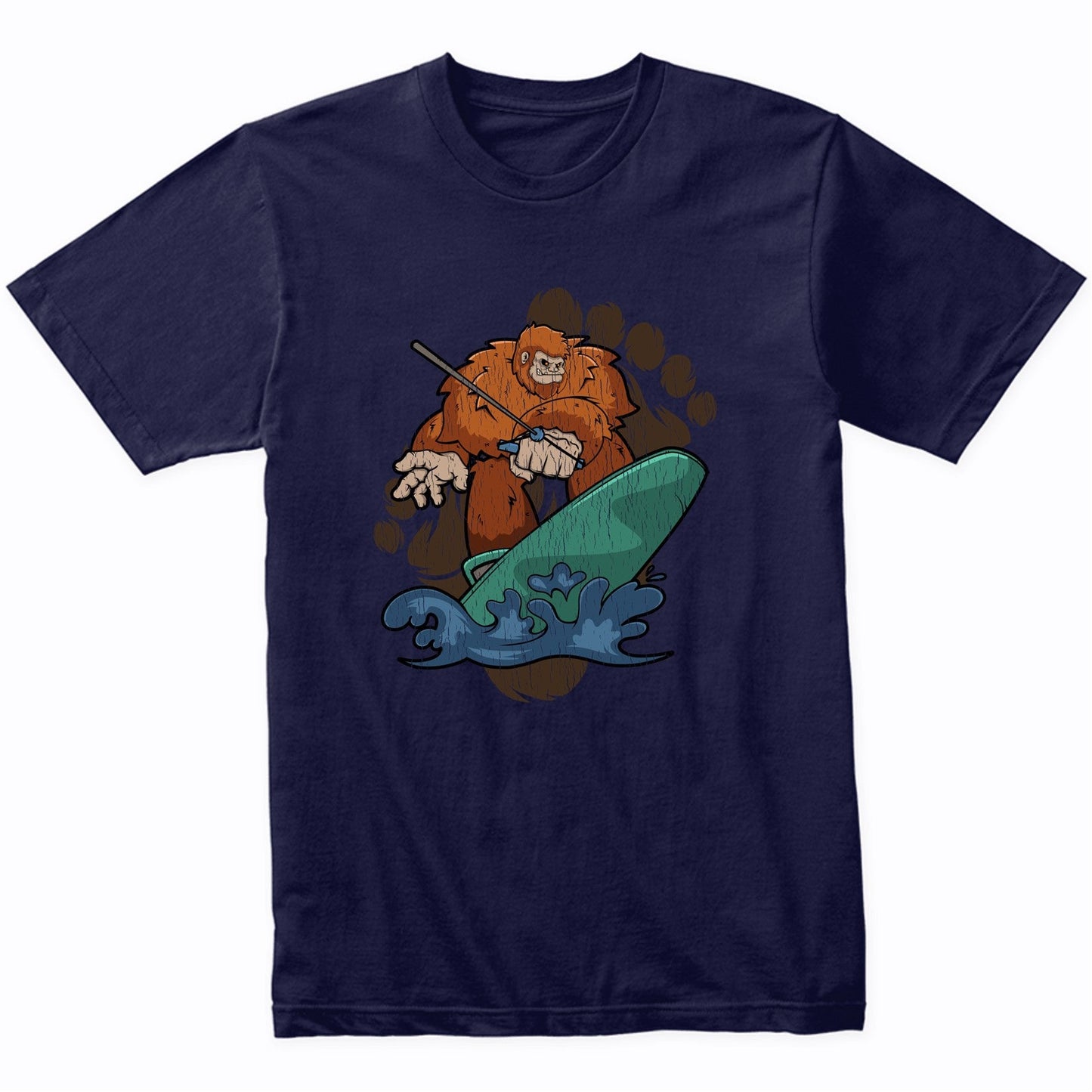 Bigfoot Wakeboarding Shirt - Sasquatch on Wakeboard T-Shirt