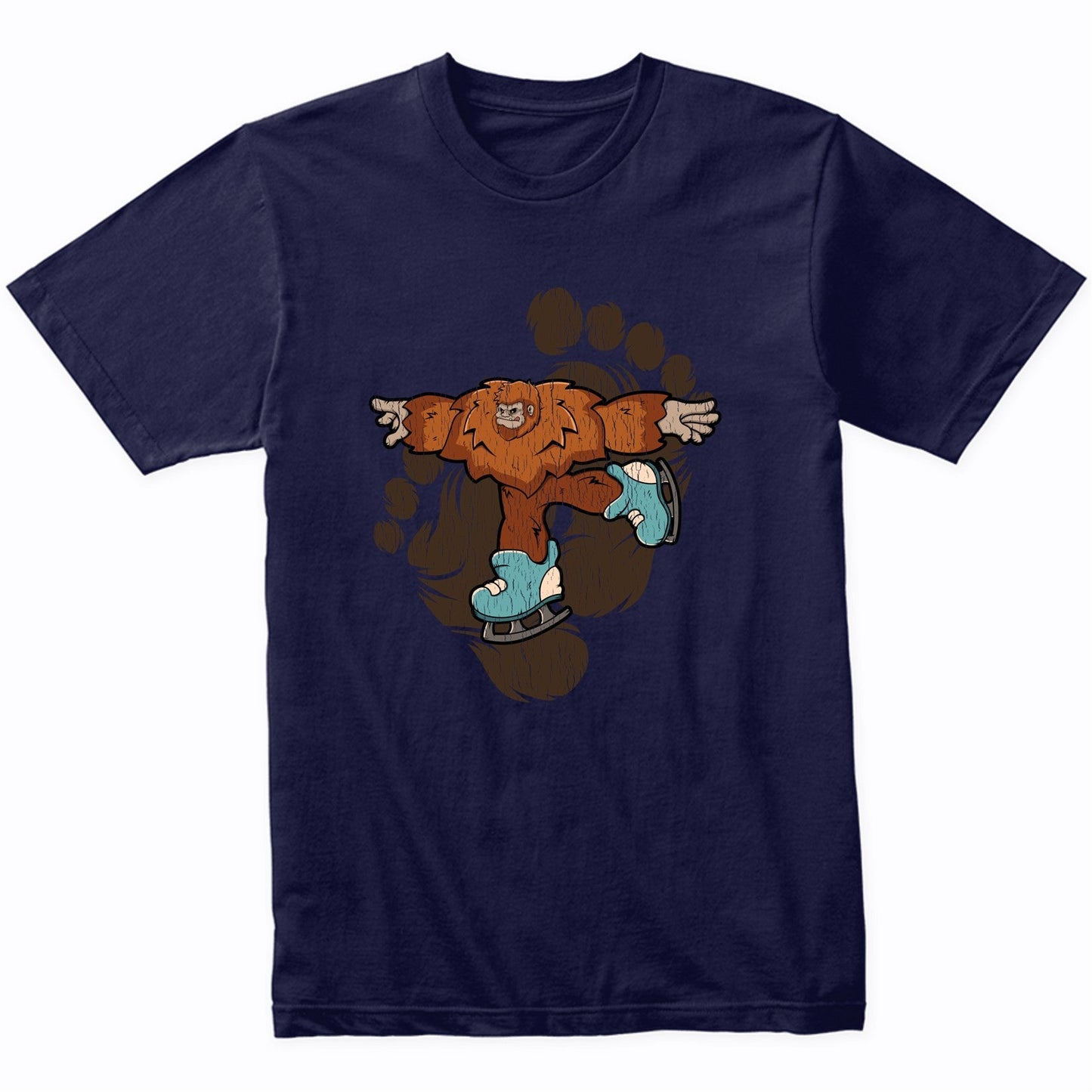 Bigfoot Figure Skating Shirt - Sasquatch on Figure Skates T-Shirt