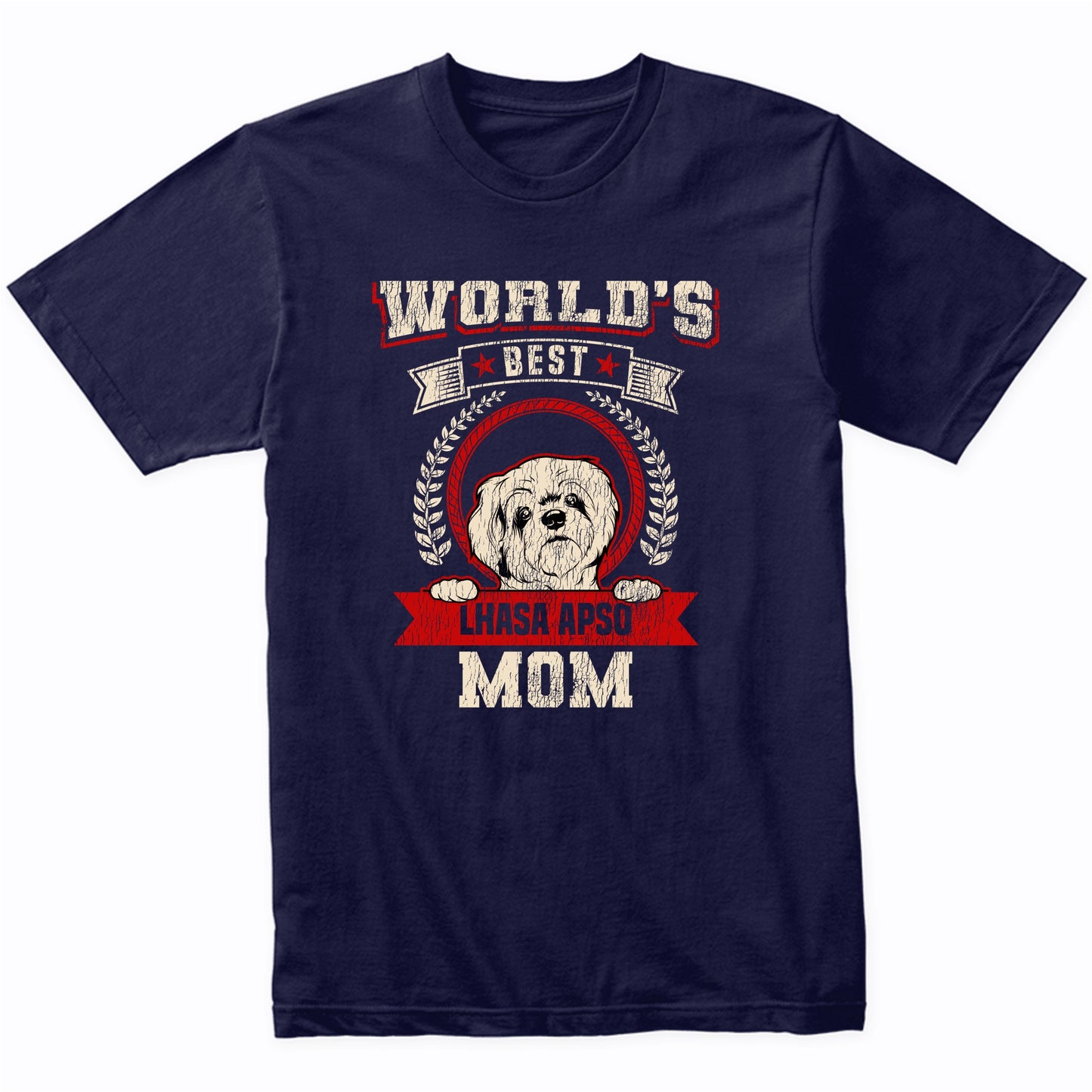World's Best Lhasa Apso Mom Dog Breed T-Shirt