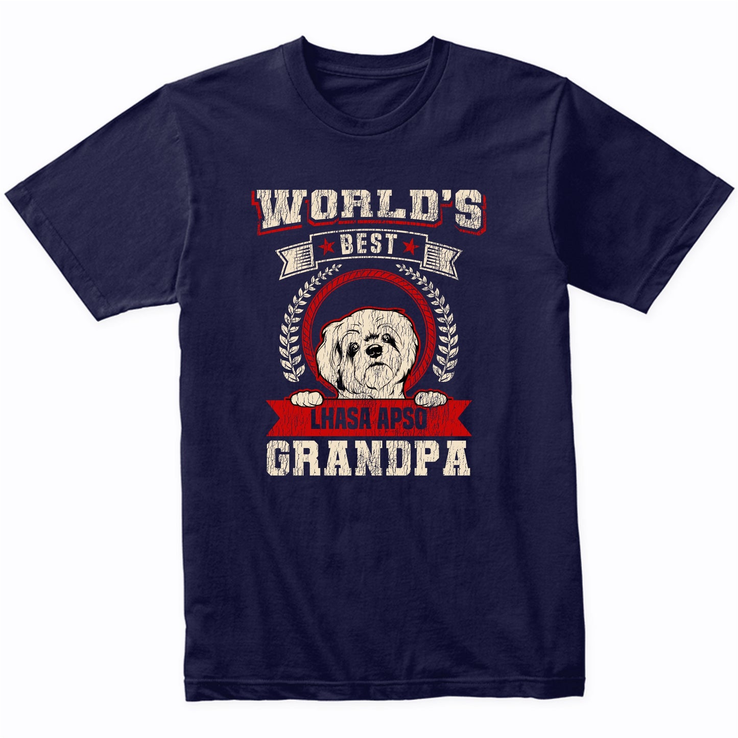 World's Best Lhasa Apso Grandpa Dog Breed T-Shirt