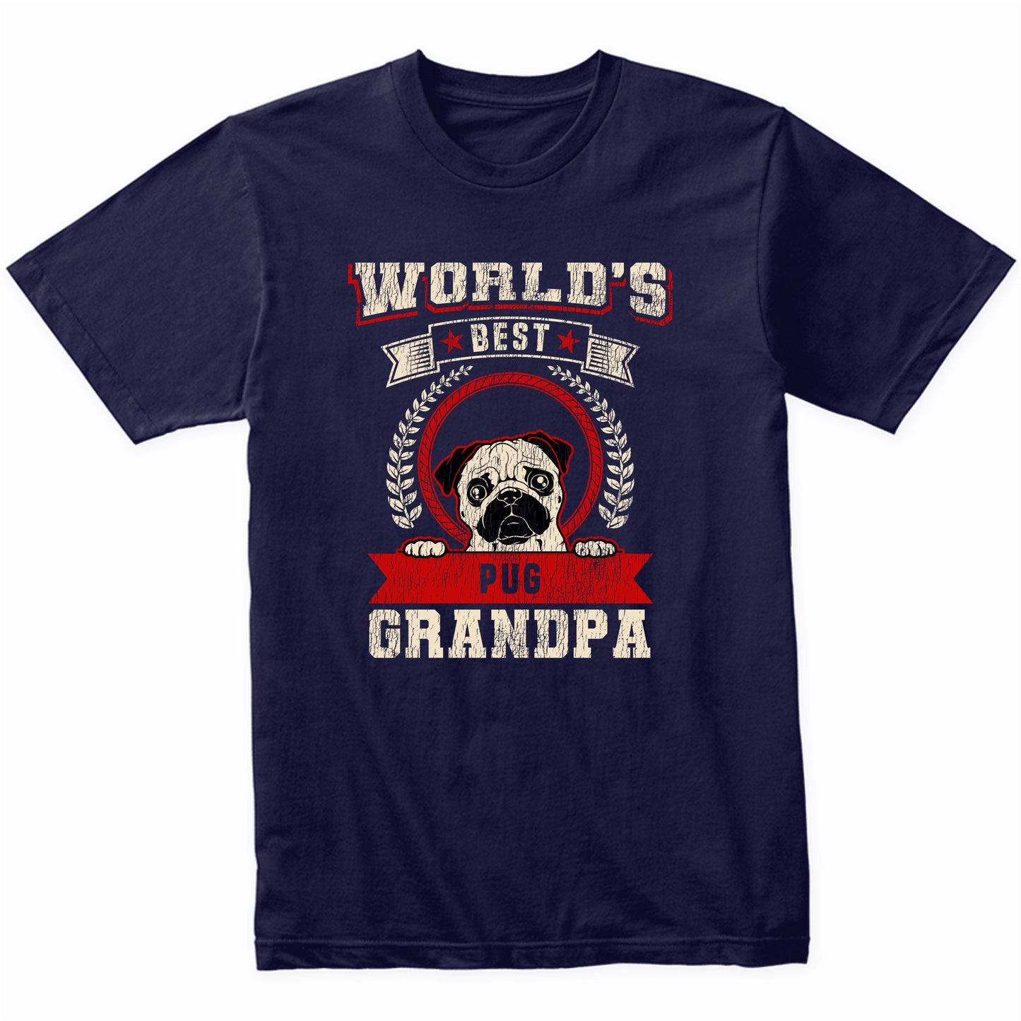 World's Best Pug Grandpa Dog Breed T-Shirt