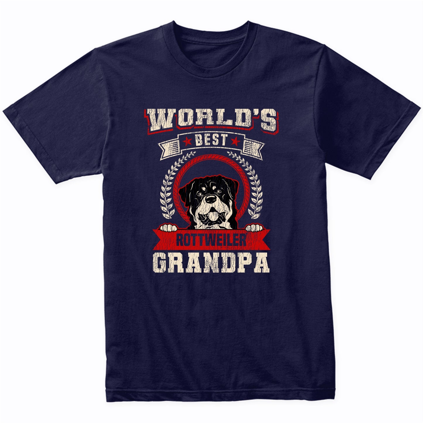 World's Best Rottweiler Grandpa Dog Breed T-Shirt