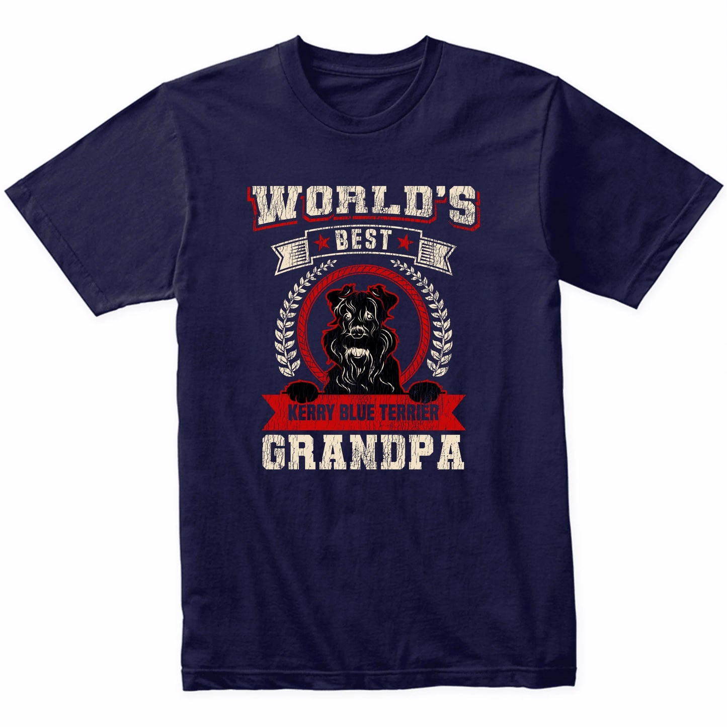 World's Best Kerry Blue Terrier Grandpa Dog Breed T-Shirt