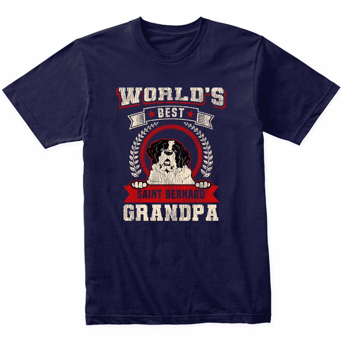 World's Best Saint Bernard Grandpa Dog Breed T-Shirt