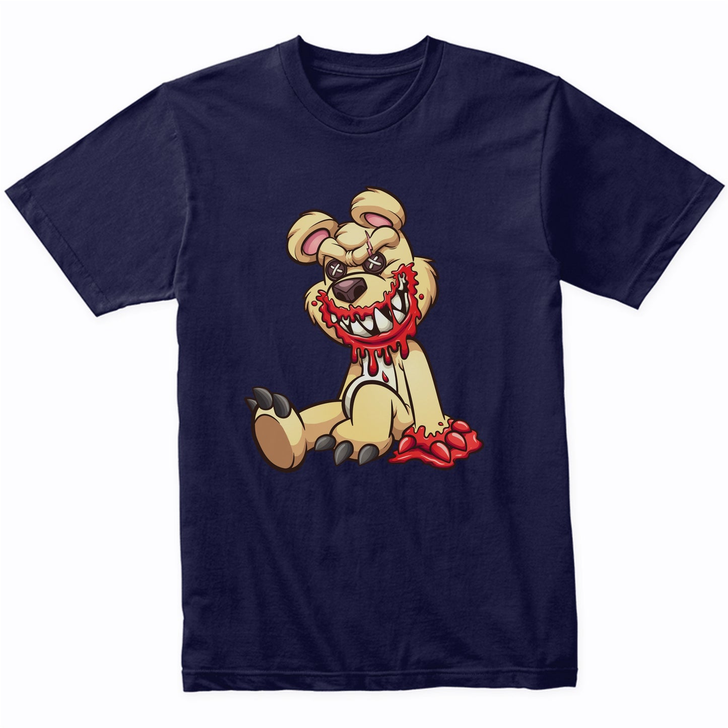 Deranged Teddy Bear Bloody Demented Bear T-Shirt