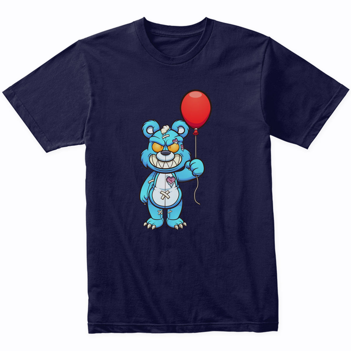 Evil Teddy Bear With Balloon Demented Deranged Bear T-Shirt