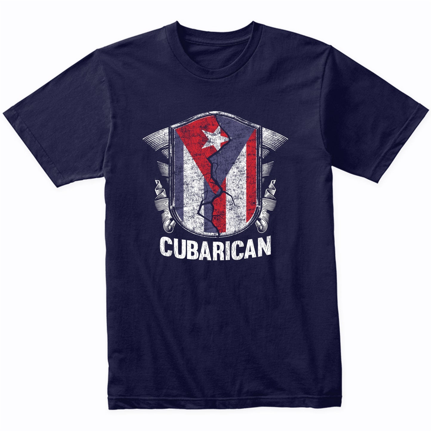 Cubarican Cuba Puerto Rico Flag Half Cuban Half Puerto Rican T-Shirt