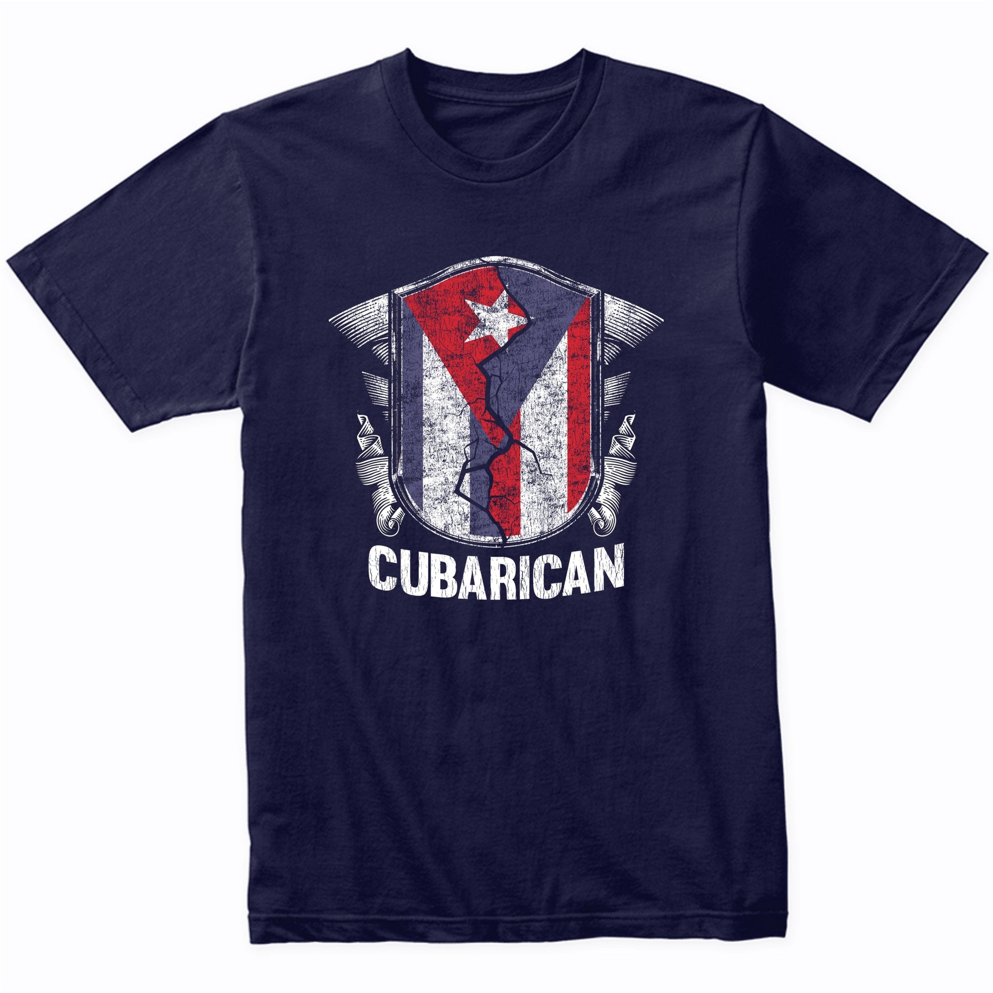 Cubarican Cuba Puerto Rico Flag Half Cuban Half Puerto Rican T-Shirt