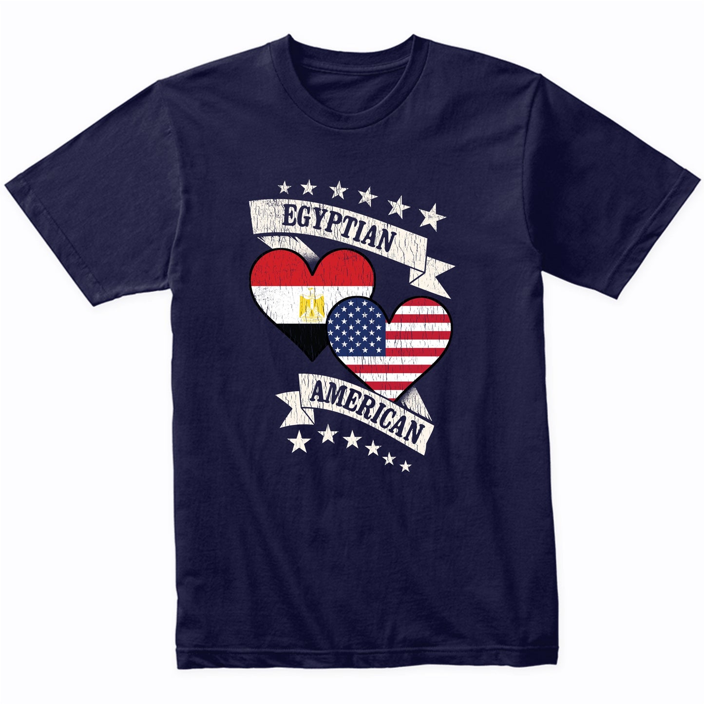 Egyptian American Heart Flags Egypt America T-Shirt